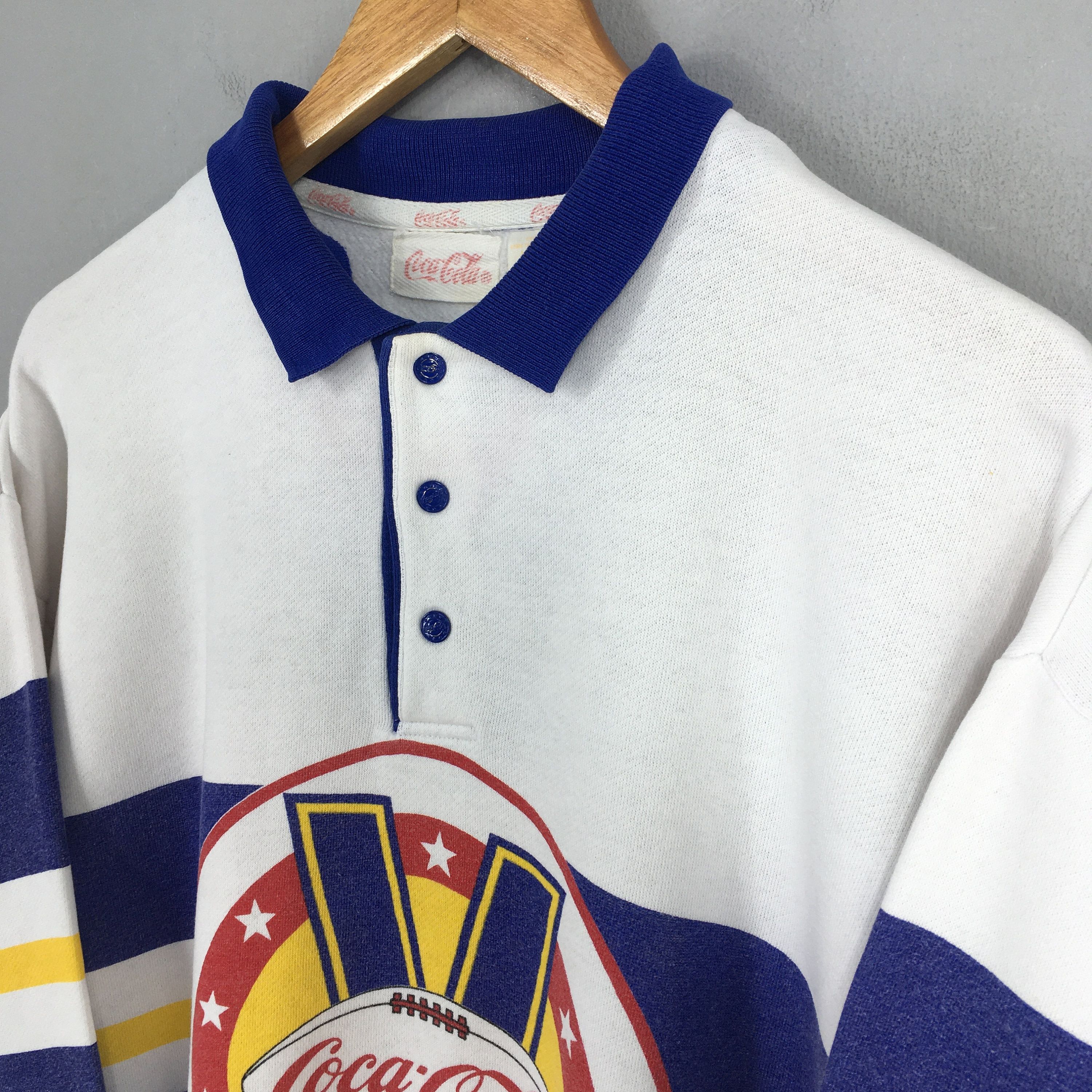 Coca Cola × Vintage Vintage 90s Coca Cola Collar Sweatshirt Medium Size US M / EU 48-50 / 2 - 3 Thumbnail