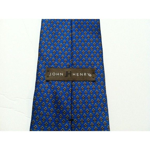 John Henry JOHN HENRY MENS BLUE 100%SILK CLASSIC NECK TIE WIDTH: 3 7/8" Size ONE SIZE - 2 Thumbnail