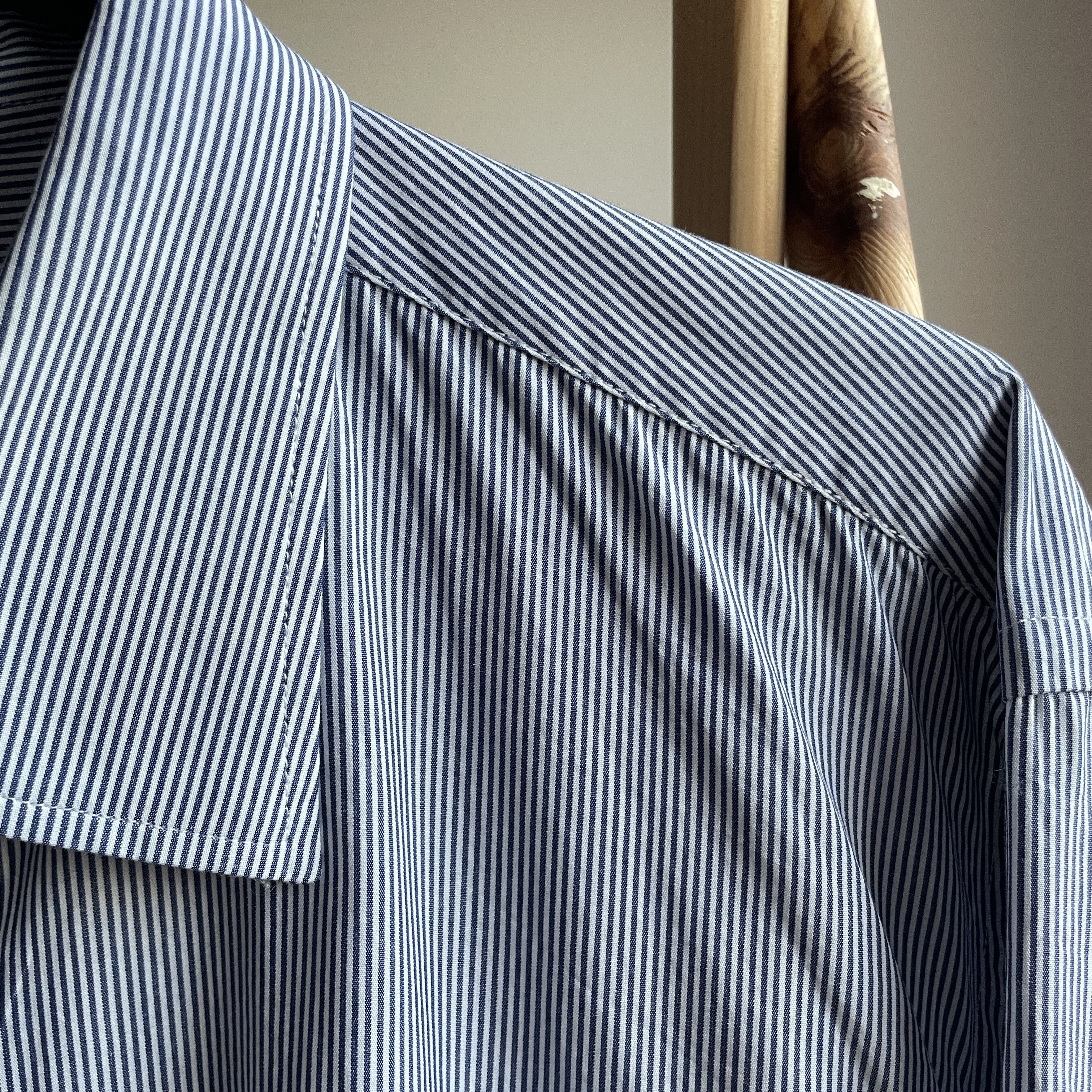 Valentino Valentino Roma Slim Fit Striped Dress Shirt Size 45 Size 44R - 6 Thumbnail