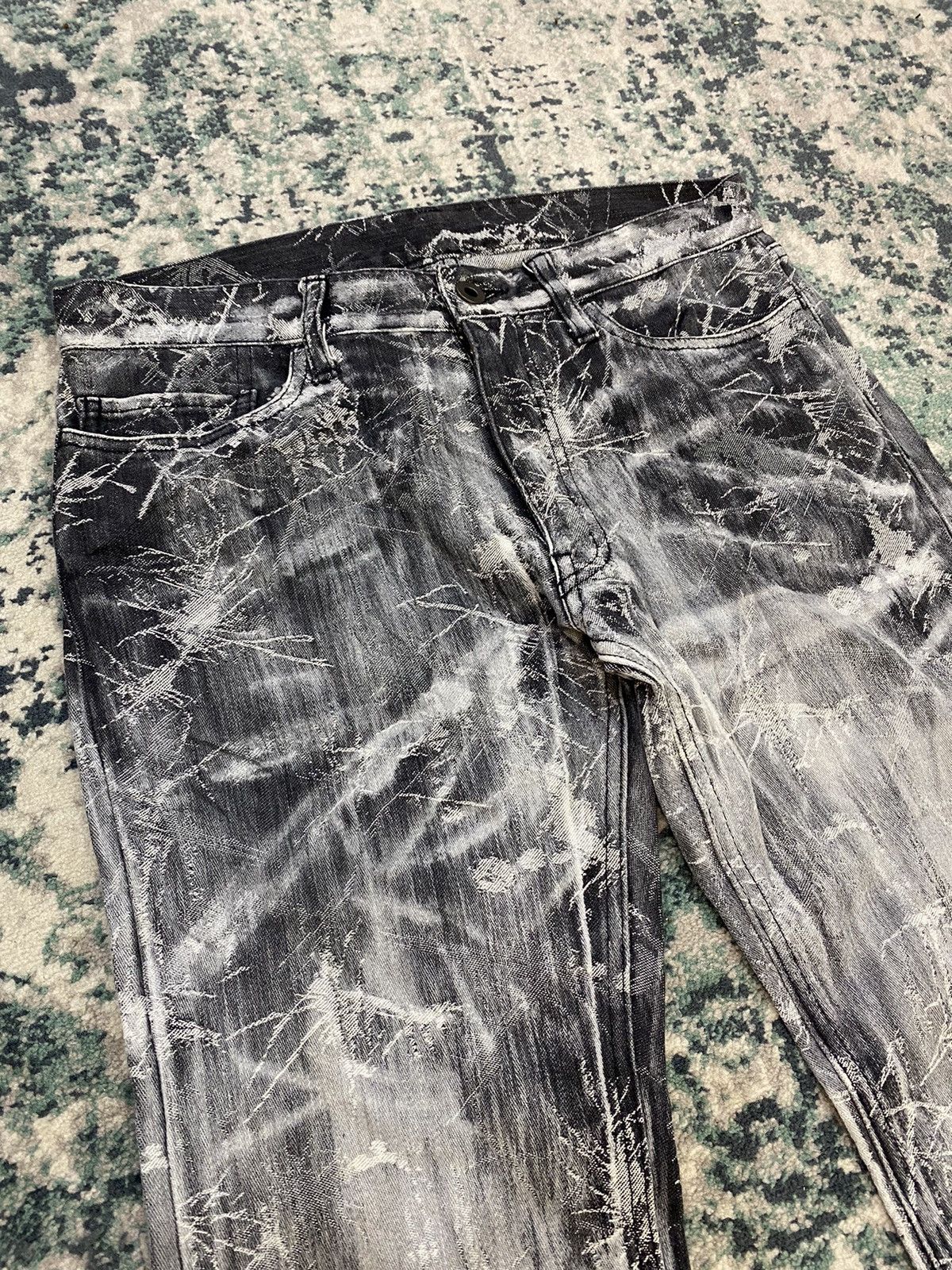 If Six Was Nine EDGE Rupert Spider Web Distressed Flare Denim Pant Size US 29 - 7 Thumbnail