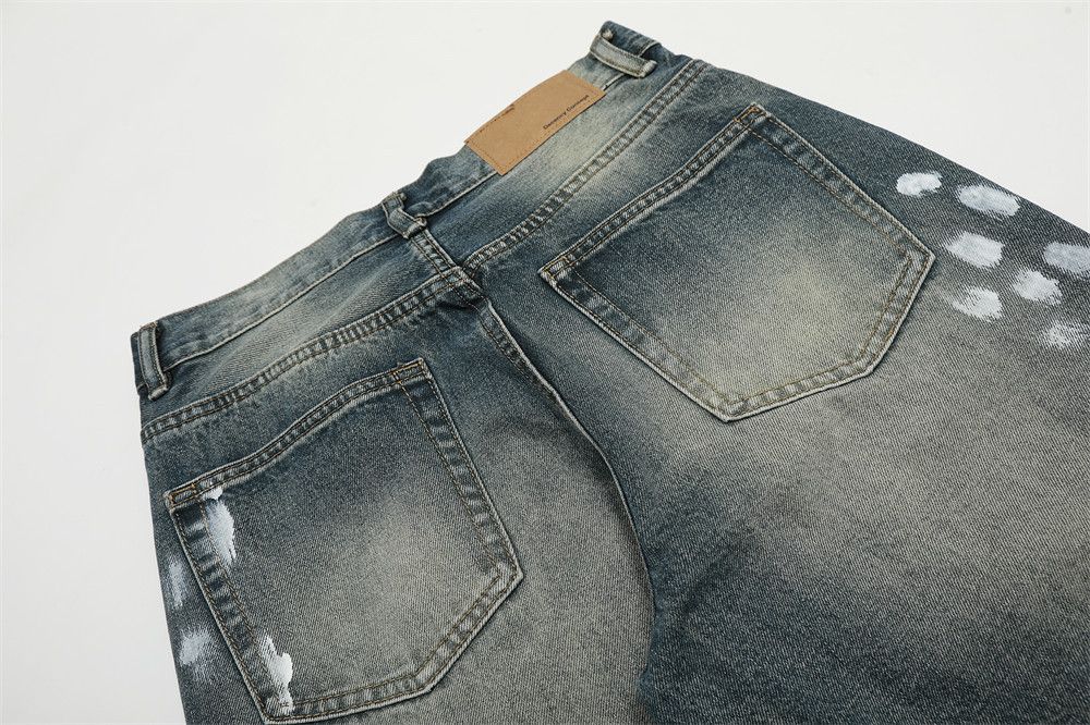 Japanese Brand × Jean American style ink splash print hip hop retro washed jeans Size US 32 / EU 48 - 5 Thumbnail