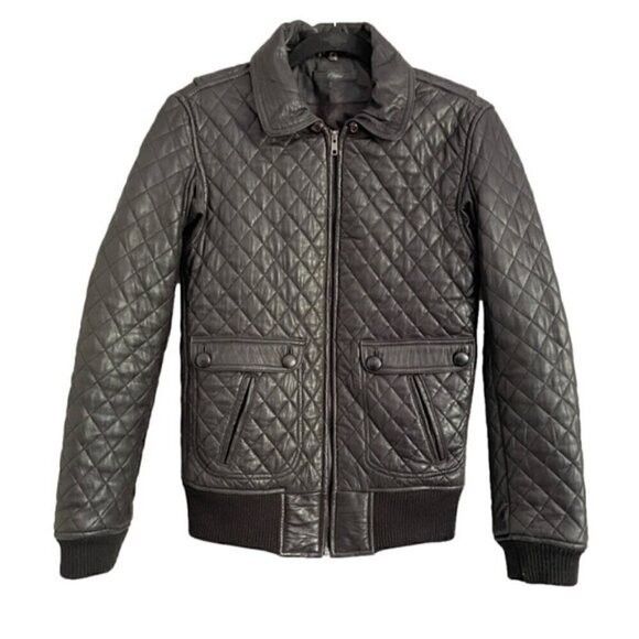 Corpus Corpus Black Lambskin Quilted Leather Bomber Jacket - Small Size S / US 4 / IT 40 - 2 Thumbnail