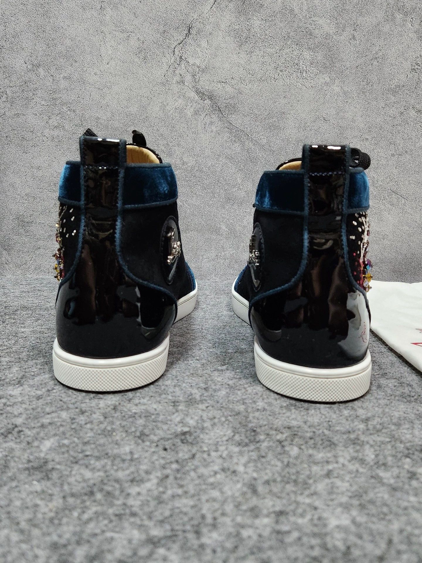 Christian Louboutin Christian Louboutin CL black suede high-top sneakers Size US 7 / IT 37 - 2 Thumbnail