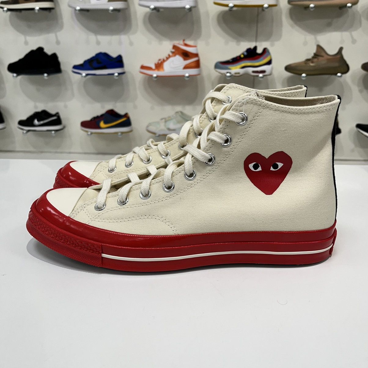 Comme des Garcons × Converse Converse Chuck Taylor All Star 70 Hi x CDG Play Red Midsole Size US 11 / EU 44 - 2 Thumbnail