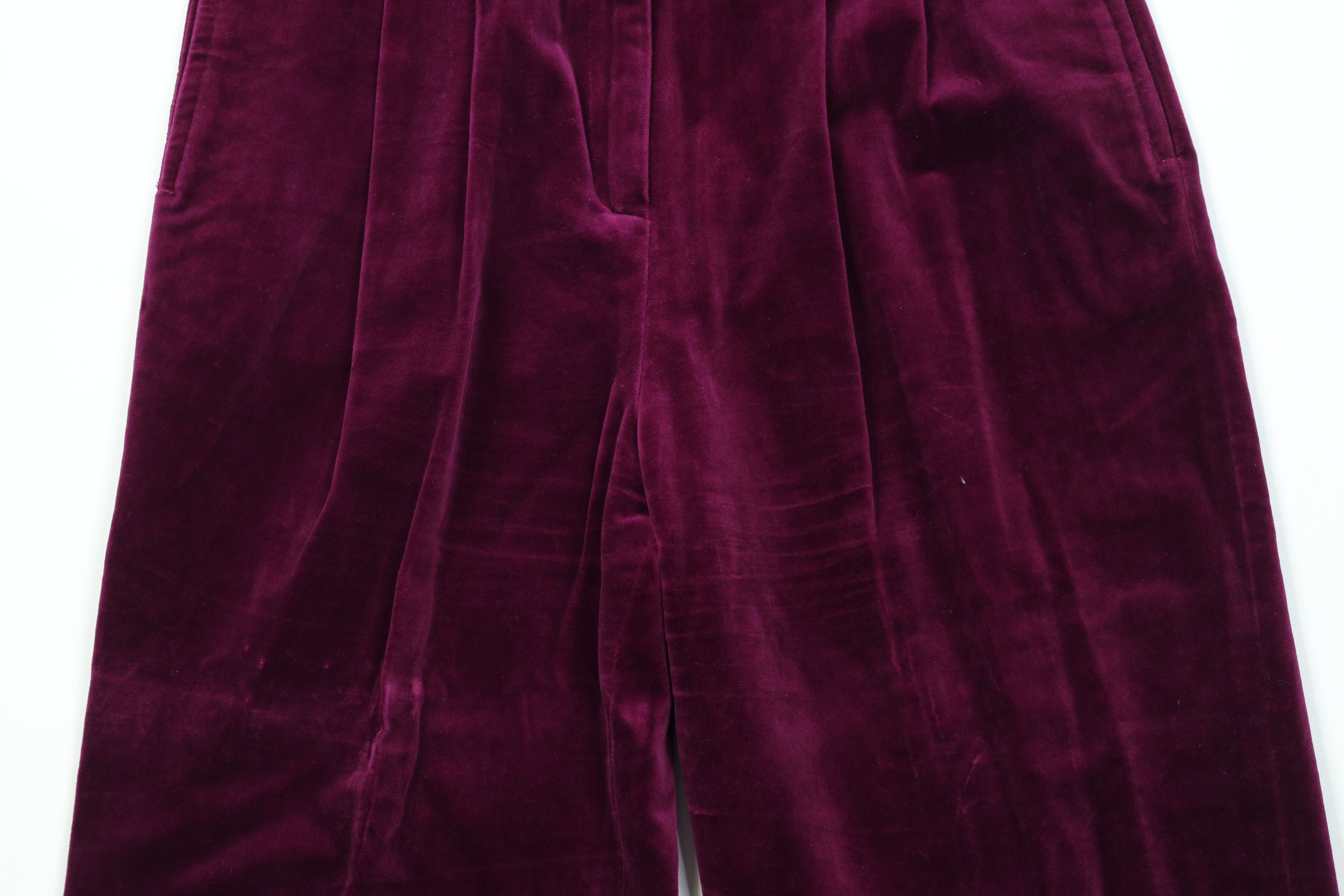 Vintage Vintage 90s Streetwear Wide Leg Velvet Velour Pants Purple Size 36" / US 14 / IT 50 - 3 Thumbnail