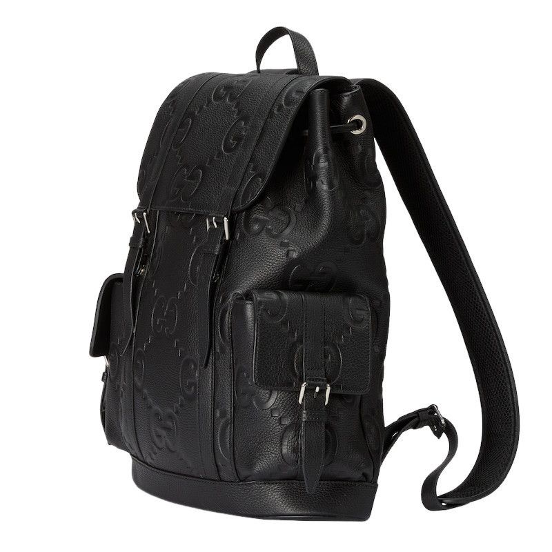Gucci GUCCI $3980 Black Jumbo GG Leather Large Backpack New & Auth Size ONE SIZE - 2 Thumbnail