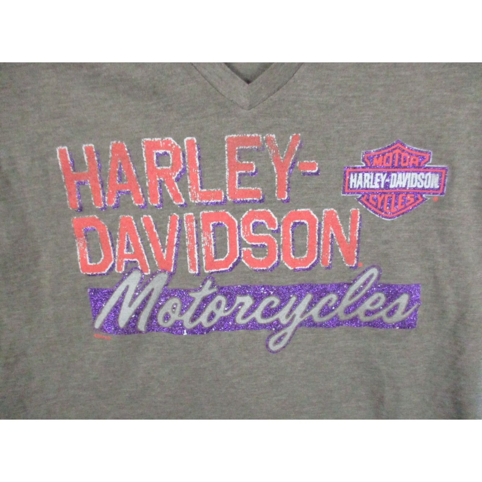 Harley Davidson Harley-Davidson Shirt Women's Gray Motorcycle Stretch Thumb Hole XL Gray Cotton Polyester Spandex Knit T-Shirt Casual Basic Skull Pattern Size XL / US 12-14 / IT 48-50 - 2 Thumbnail