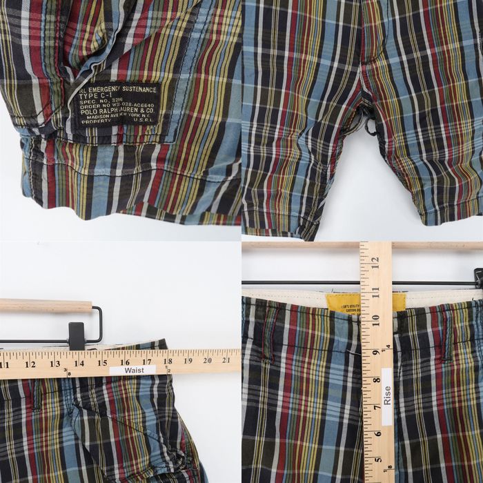 Polo Ralph Lauren Polo Ralph Lauren Utility Cargo Shorts Mens 36 Multi  Plaid Adjustable Waist