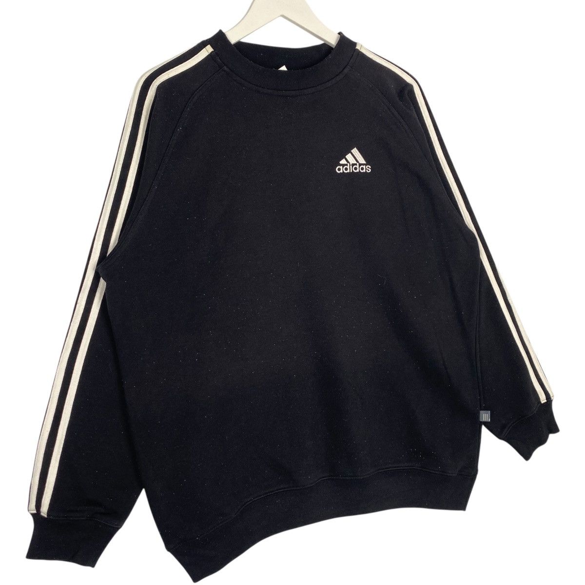 Vintage Vintage 90s Adidas Sweatshirt Crewneck Black Pullover Size L Size US L / EU 52-54 / 3 - 3 Thumbnail