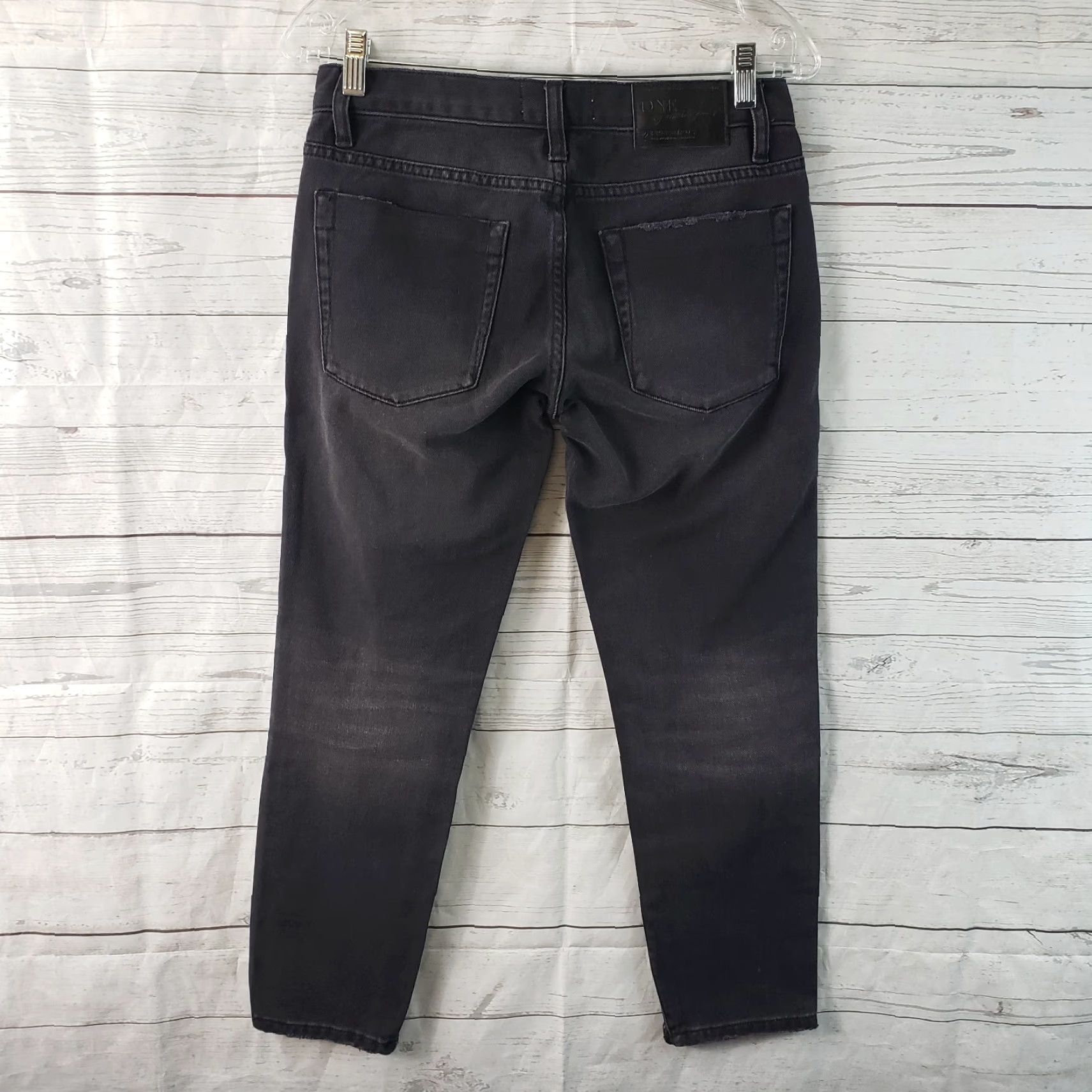 Vintage One Teaspoon Womens Cropped Jeans Sz 25 Black Distressed Ankle Zip Jeans Women 25 Black Distressed Ankle Zip Size 42" / US 20 - 4 Thumbnail