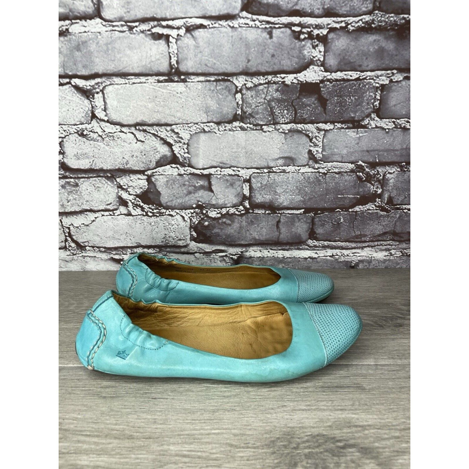 Peter Millar Peter Millar Blue Leather Snake Cap Toe Ballet Flats Shoes W Size US 6.5 / IT 36.5 - 20 Thumbnail