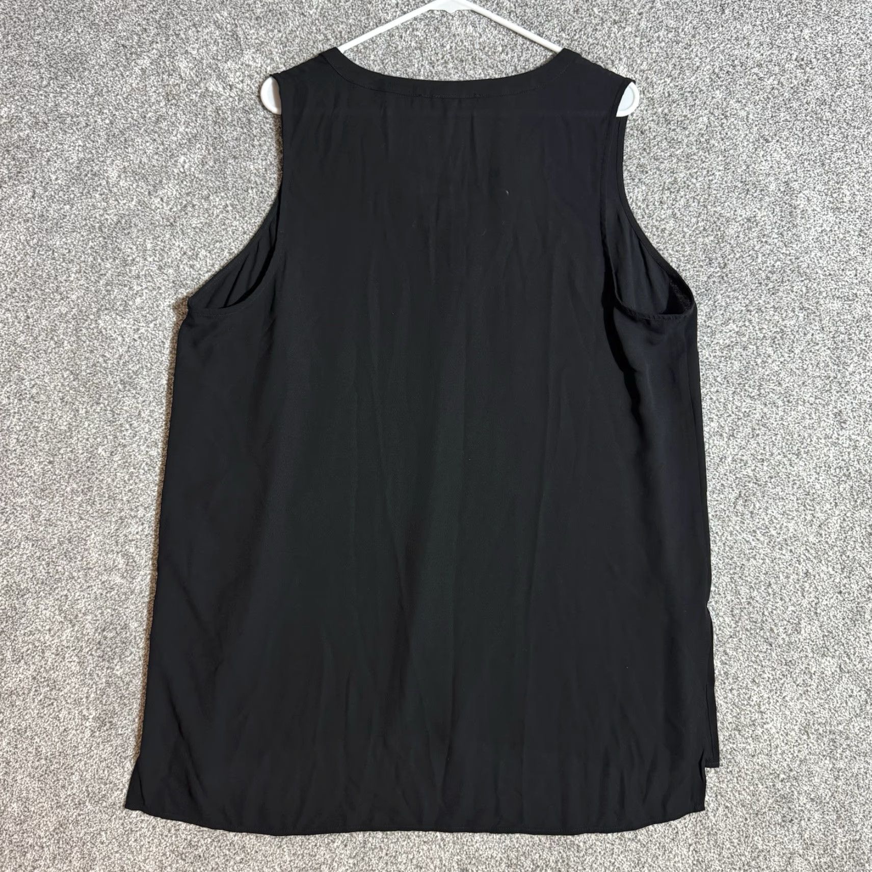Vintage Devoted Tunic Top Womens 1X Plus Lace Up Grommet Sheer Gothic Grunge High Low Streetwear Tank, Black, Polyester, 100% Size XL / US 12-14 / IT 48-50 - 2 Thumbnail