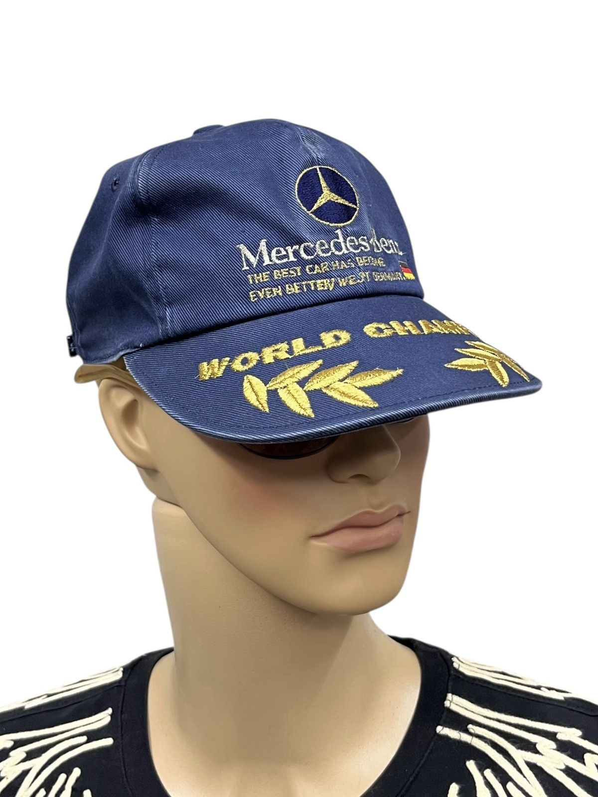 Champion RARE🔥VINTAGE 80’s MERCEDES-BENZ WORLD CHAMPION Yamatoyo Hat Size ONE SIZE - 4 Thumbnail