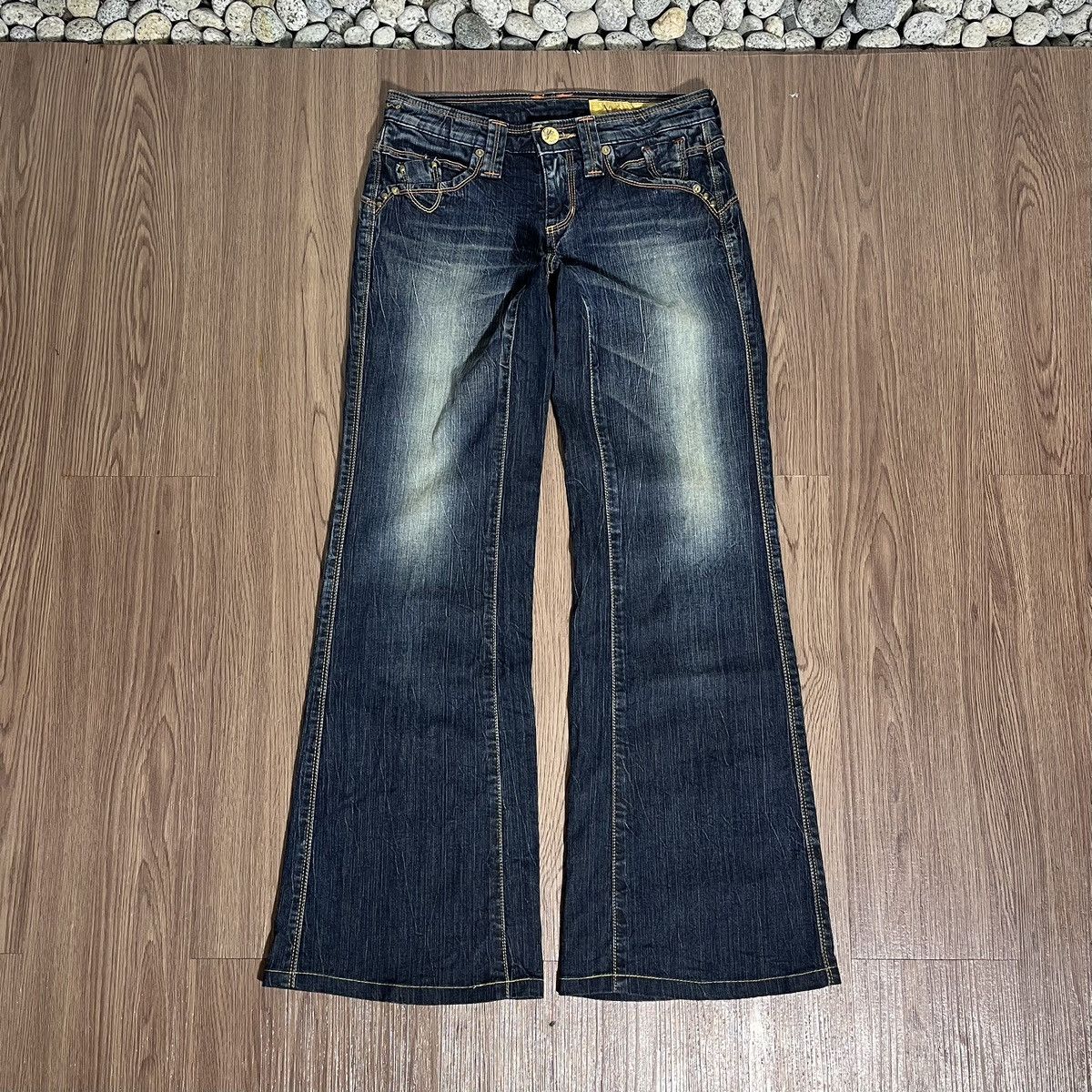 Edwin × If Six Was Nine × Tornado Mart Edwin x Something tribal emboirdery flare lowrise denim Size US 27 - 2 Thumbnail