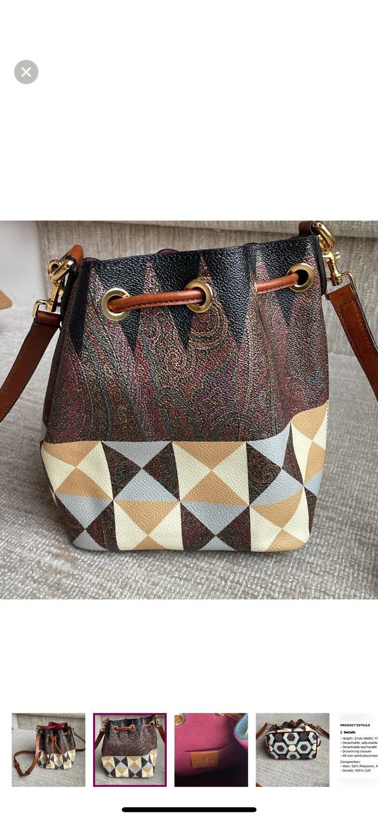 Etro Etro patch printed bucket bag Size ONE SIZE - 2 Thumbnail