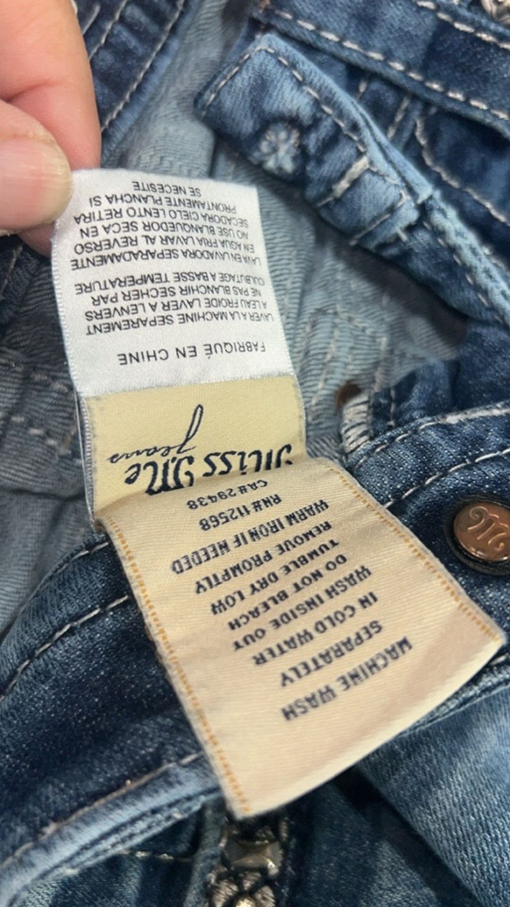 Miss Me Women's Miss Me Blue Skinny Jeans w Embellishments Size 25 Size 25" / US 0 / IT 36 - 7 Thumbnail