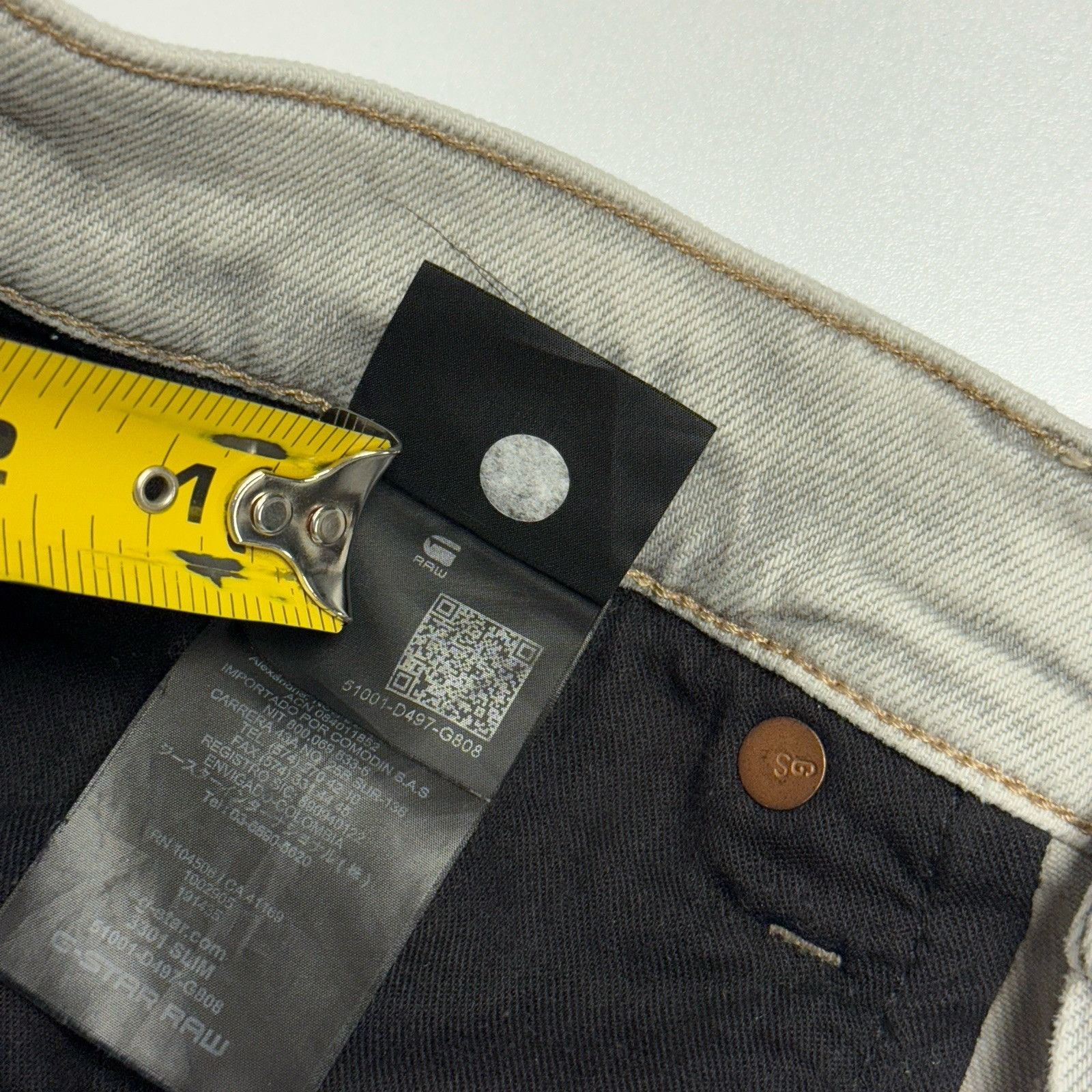 G-Star G-Star Original Raw Denim Jeans Mens Gray 3301 Slim 32x30 (3 Size US 33 - 8 Thumbnail