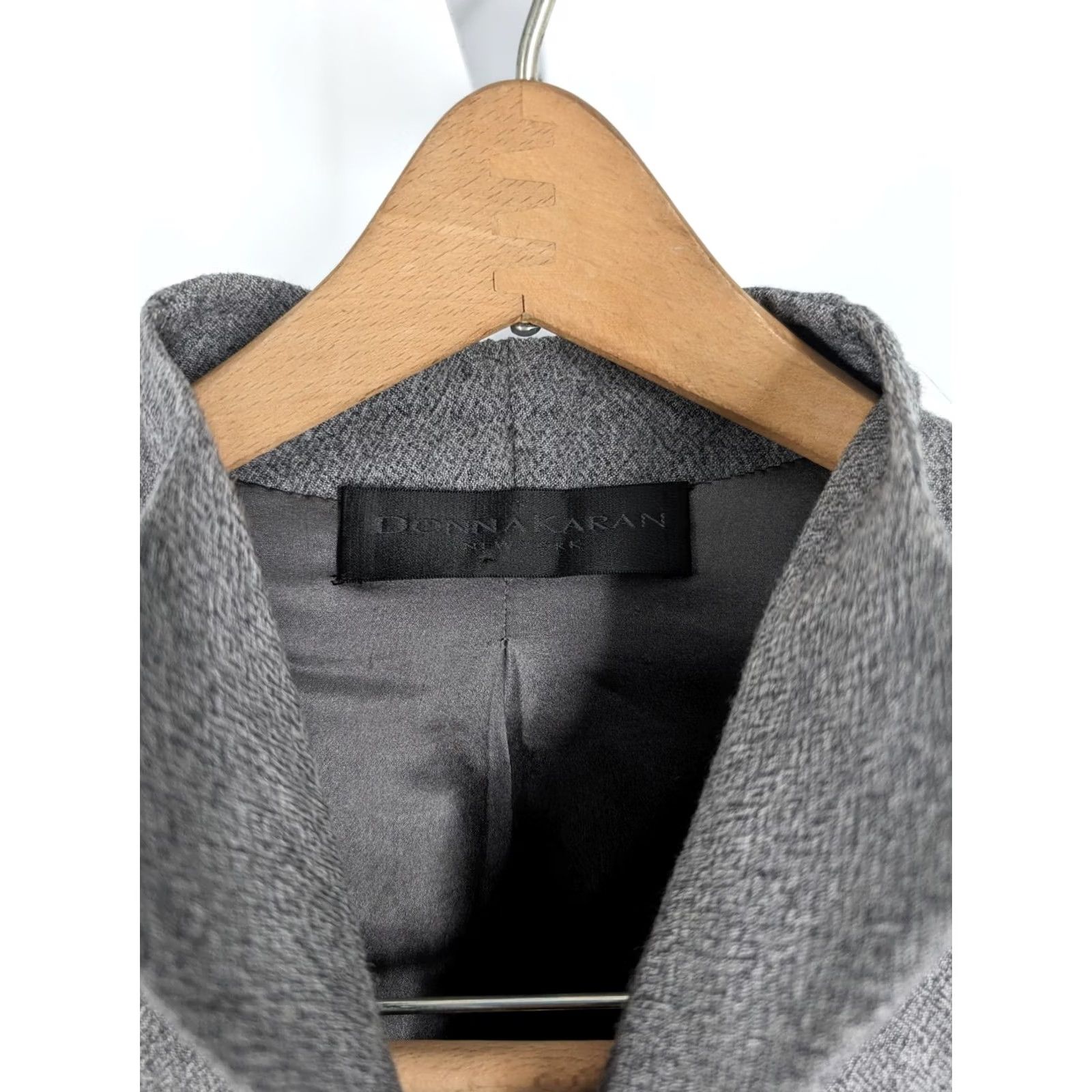 Donna Karan Donna Karan Collection Blazer Wool Open Jacket Gray Vintage Women Medium 6 Italy Blazer Coat Size M / US 6-8 / IT 42-44 - 4 Thumbnail