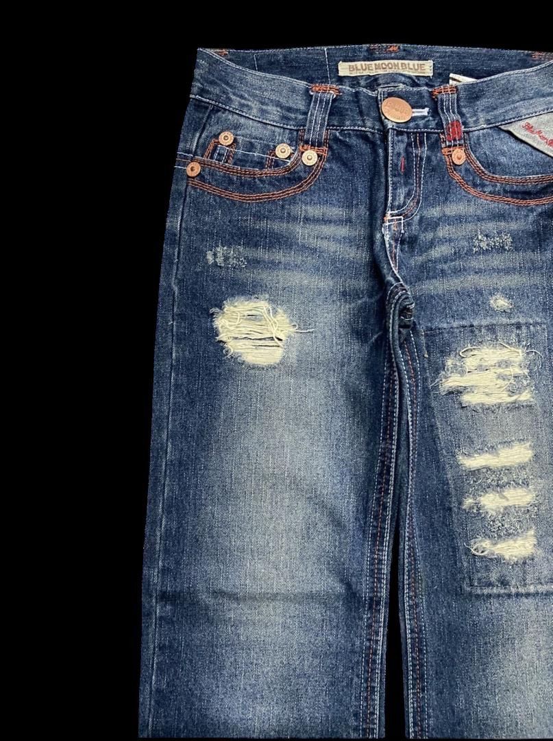 Vintage Vintage 90s Blue Moon Blue Mudwash Patchwork Distressed Size US 28 / EU 44 - 4 Thumbnail