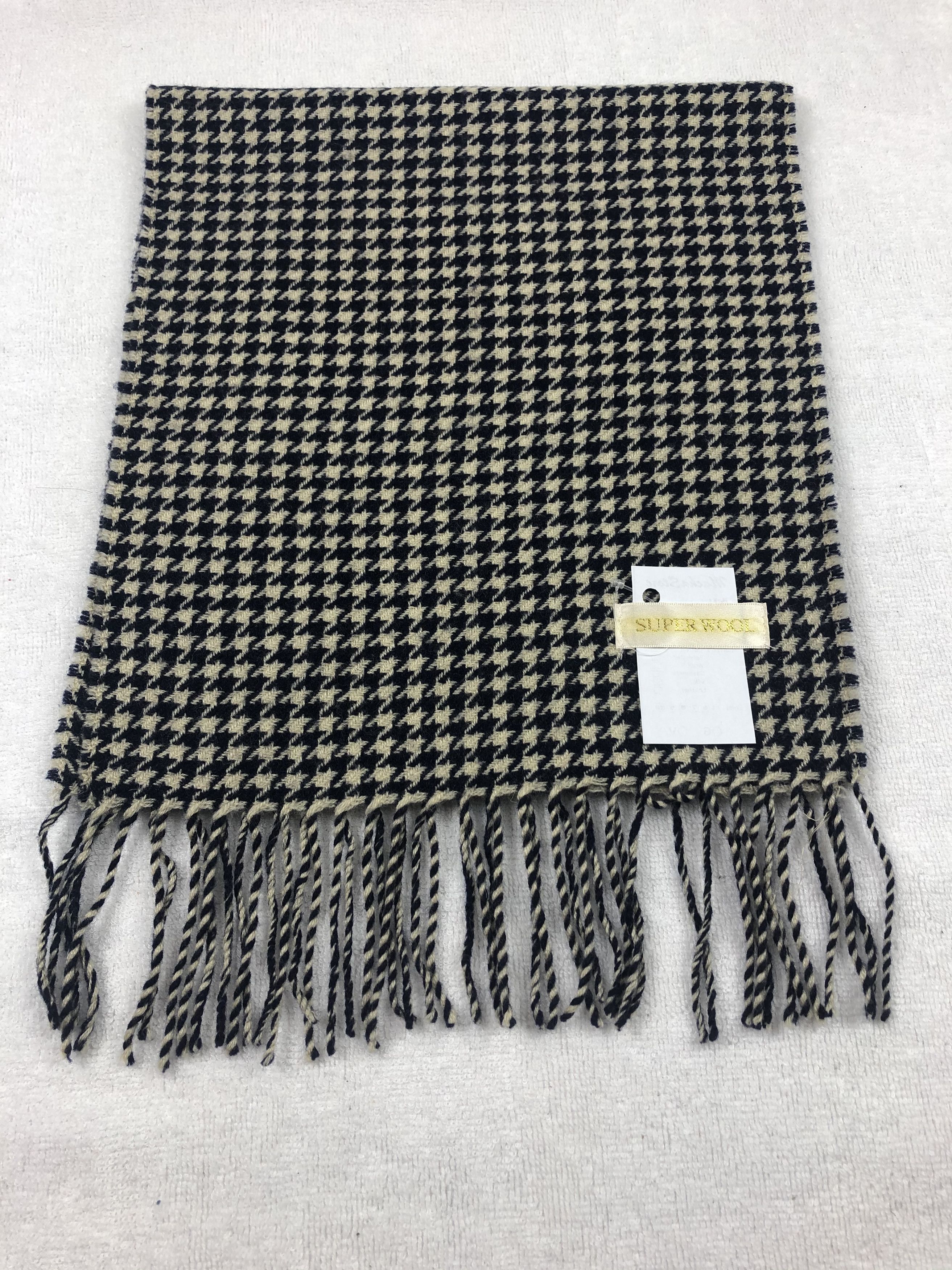 Vintage Houndstooth Design Scarf / Muffler / Neckwear Size ONE SIZE - 3 Thumbnail