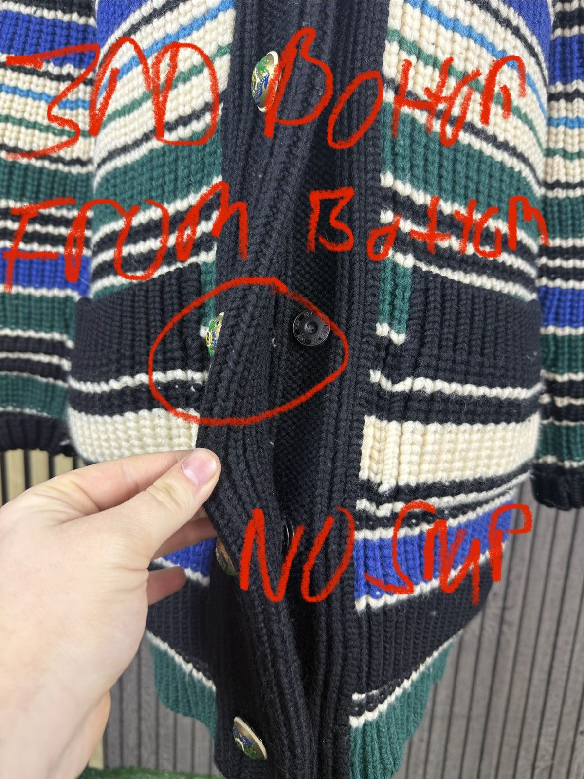 Balenciaga VINTAGE BALENCIAGA STRIPED HEAVY KNIT HOODED SWEATER 2007 Size XS / US 0-2 / IT 36-38 - 11 Thumbnail