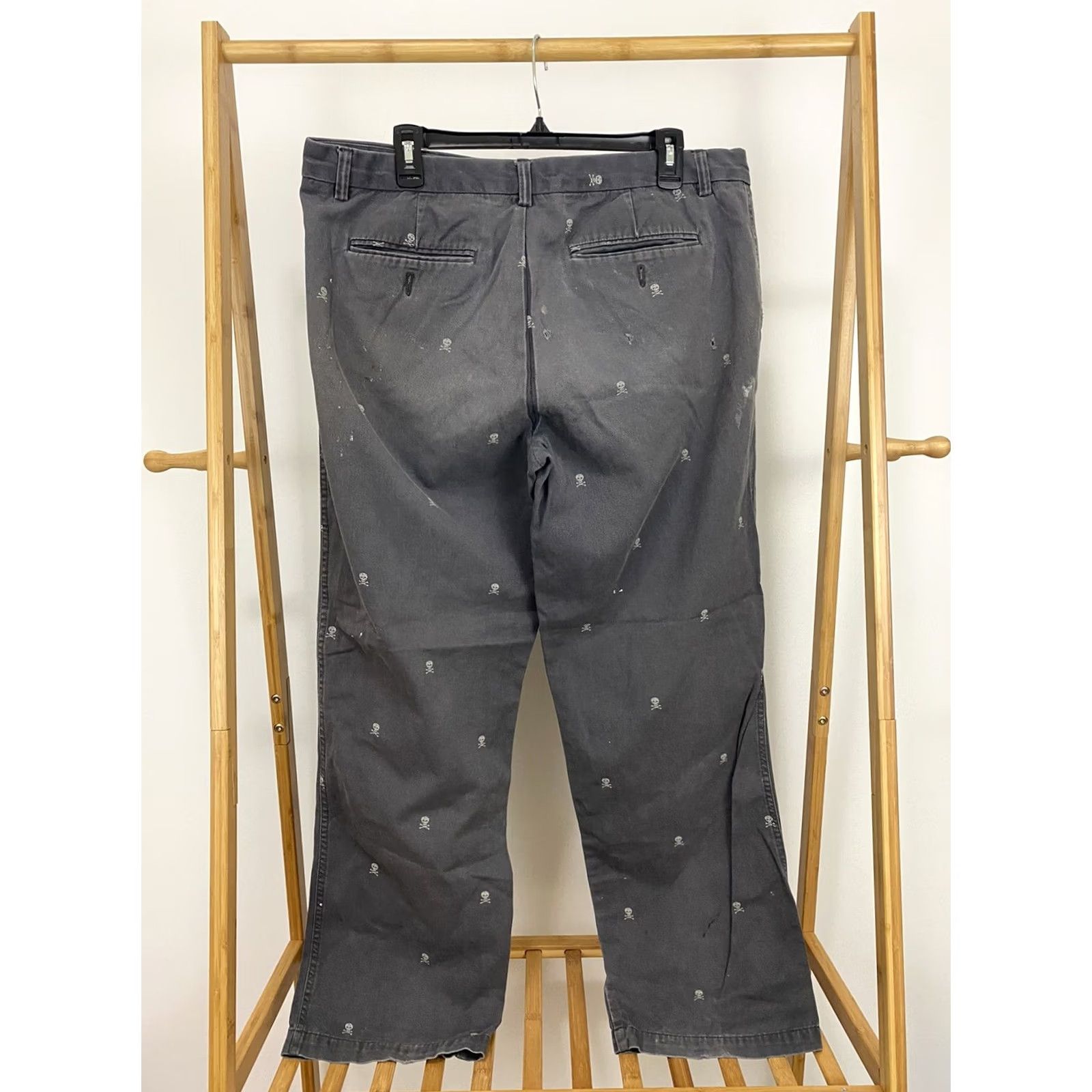 Vintage VINTAGE GH Bass & Co Pants Men 36x32 Charcoal Skate Chino Fading Distressed Crossbones Gradient Sun AOP 90s Size US 36 / EU 52 - 2 Thumbnail