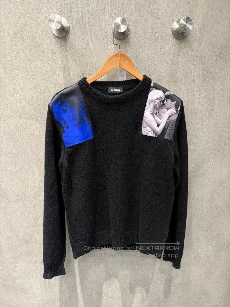 Raf Simons Raf simons Blue velvet patch silhouette sweater. Size US S / EU 44-46 / 1 - 1 Thumbnail