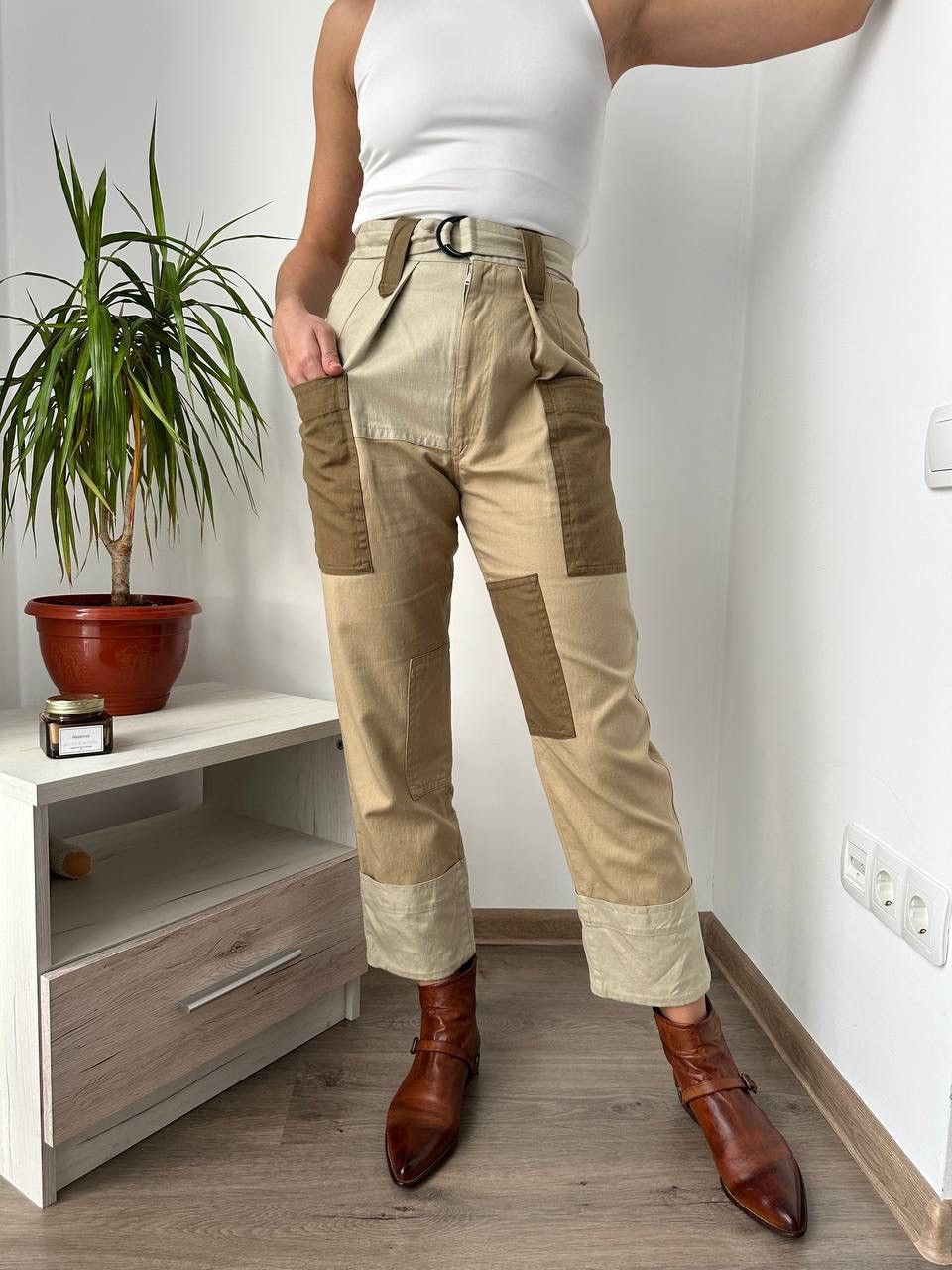 Isabel Marant Etoile × Japanese Brand × Vintage Vintage Isabel Marant Etolie Beige Pocket Cargo Pants Size 24" / US 00 / IT 34 - 6 Thumbnail