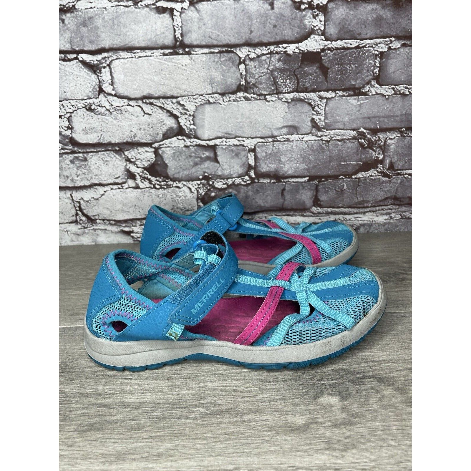 Merrell Merrellb61594 Blue Textile Synthetic Mesh Maryjane Strap Sho Size US 5 / IT 35 - 2 Thumbnail