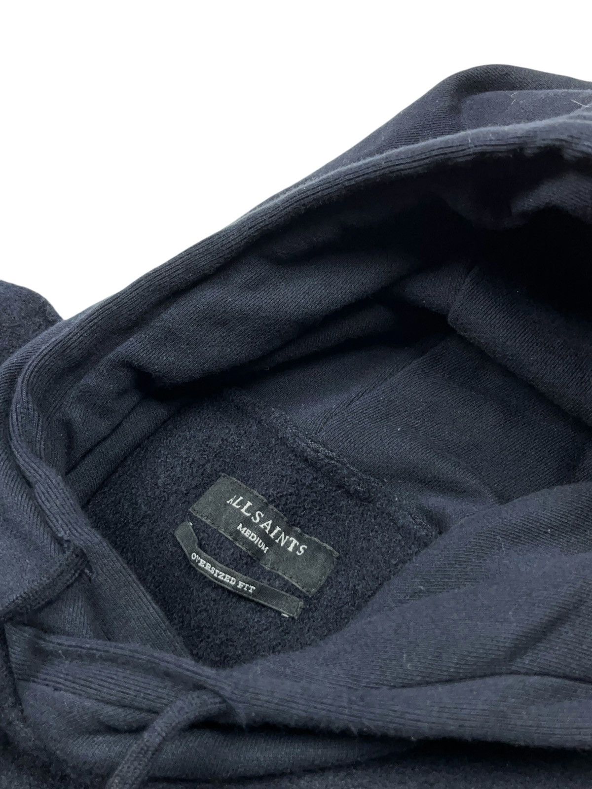 Allsaints AllSaints Wool Hoodie Boxy Fit Nelda Navy Blue Size US M / EU 48-50 / 2 - 5 Thumbnail