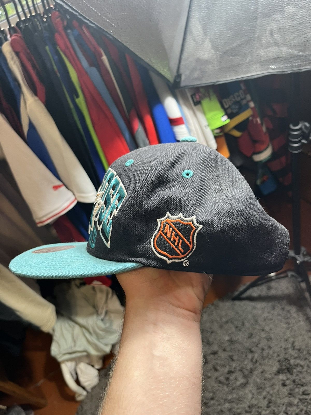NHL SAN JOSE SHARKS NHL HOCKEY FAN PROMO CAP MICHELL&NESS Size ONE SIZE - 3 Thumbnail