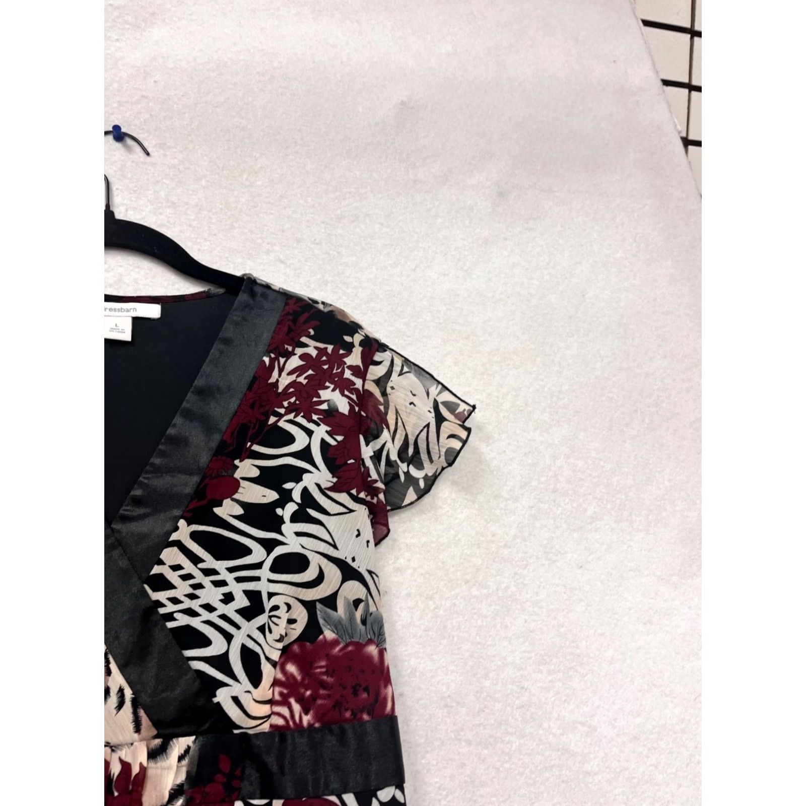 Vintage Dressbarn Dress Floral & Animal Print V-Neck Dress L Womens Blouson Midi Black Polyester Summer Spring Fall Kid? Size L / US 10 / IT 46 - 4 Thumbnail