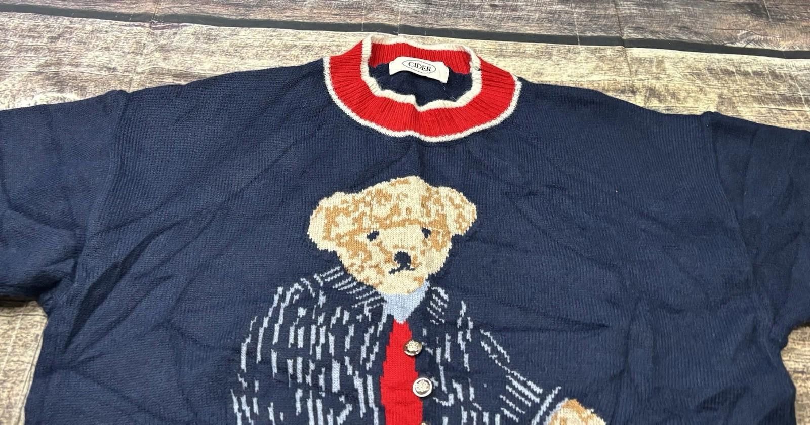 Cyderhouse Cider Sweater Womens 2XL Bear Buttons Pullover Navy Size XXL / US 16-18 / IT 52-54 - 4 Thumbnail