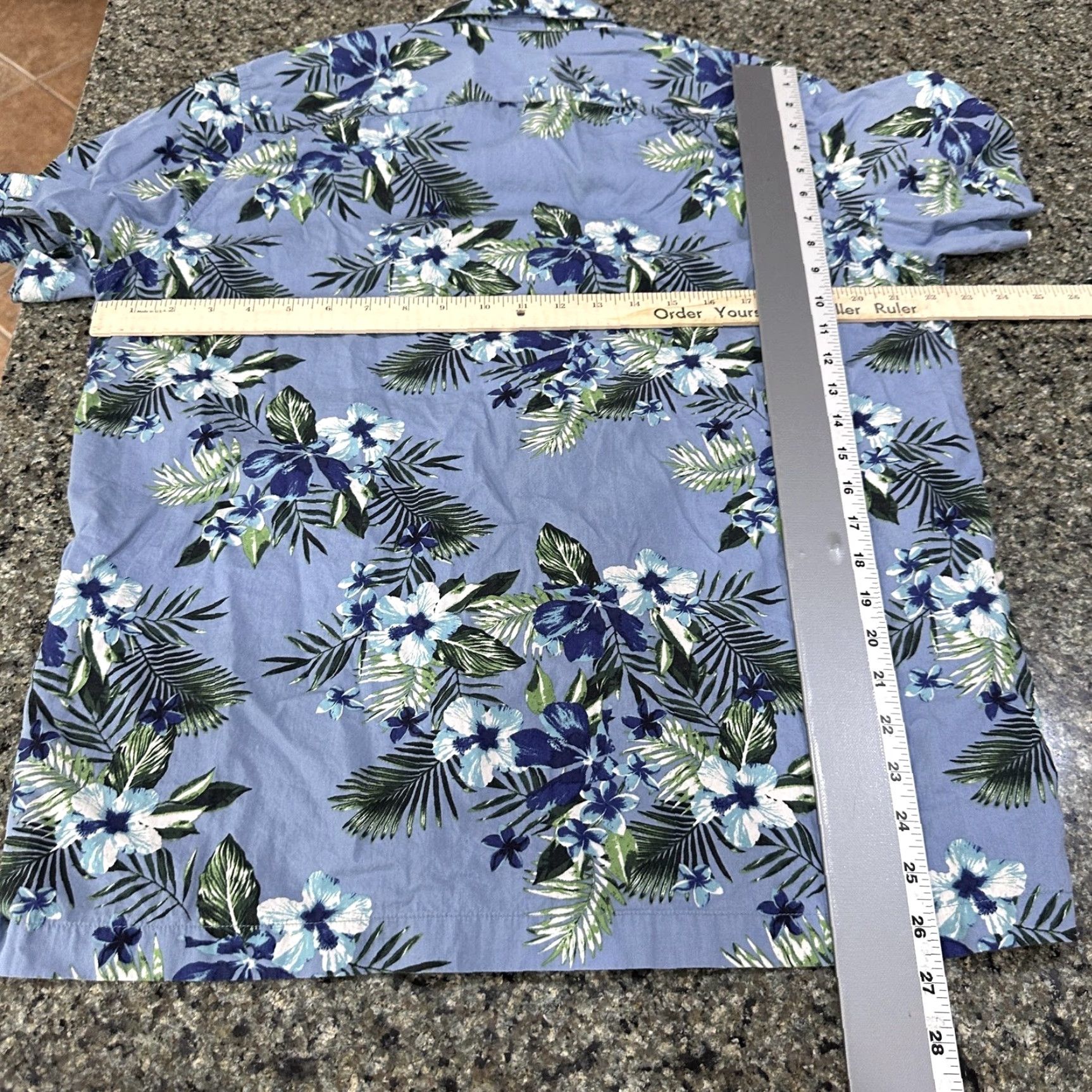 Vintage VINTAGE 28 Palms Hawaiian Shirt Men L Blue Floral Tropical Aloha Beach Camp Shirt Cotton Size US L / EU 52-54 / 3 - 5 Thumbnail