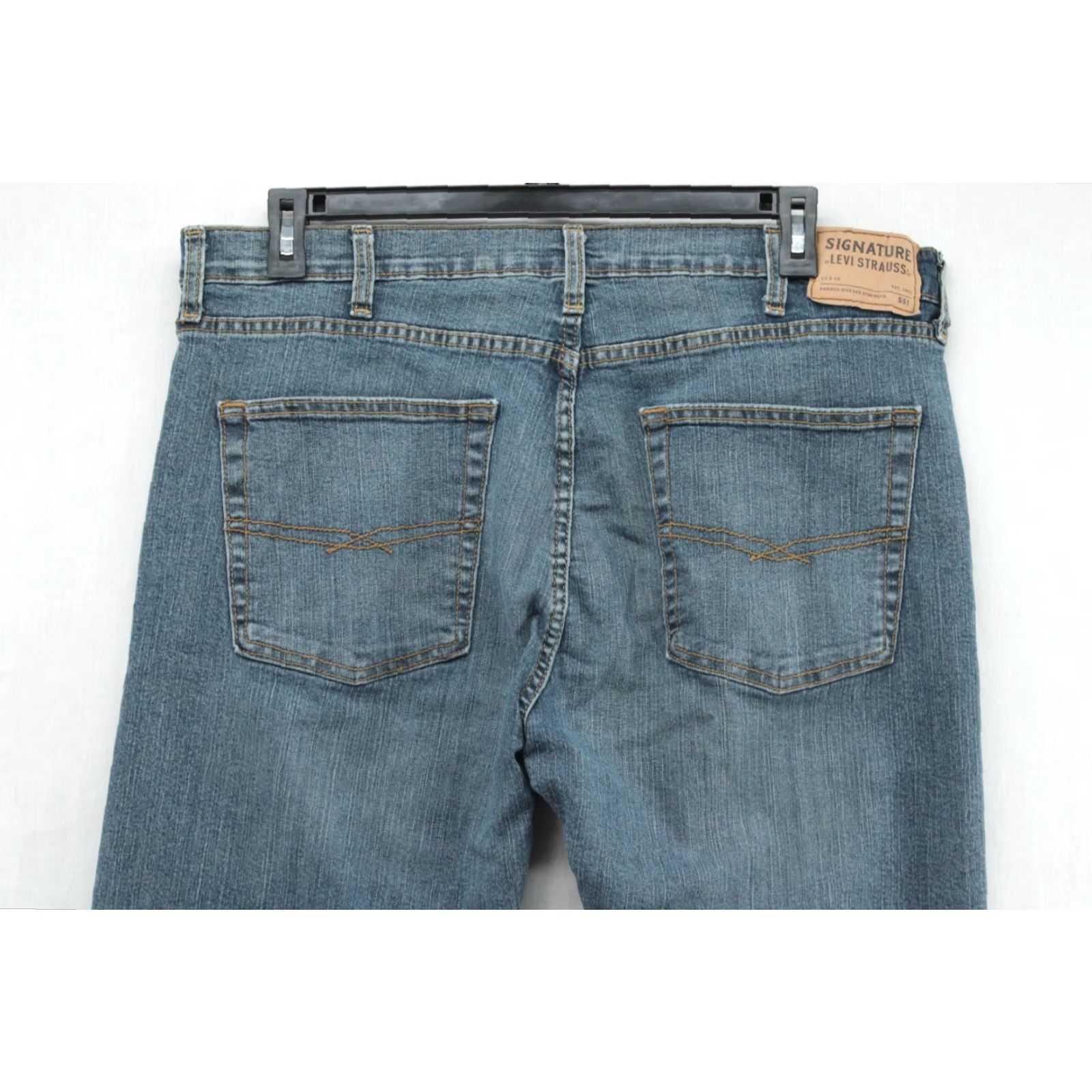 Levi's Levis Jeans Men's 40x31 Blue Signature S51 Straight Stretch Denim Work Wear Size US 40 / EU 56 - 5 Thumbnail