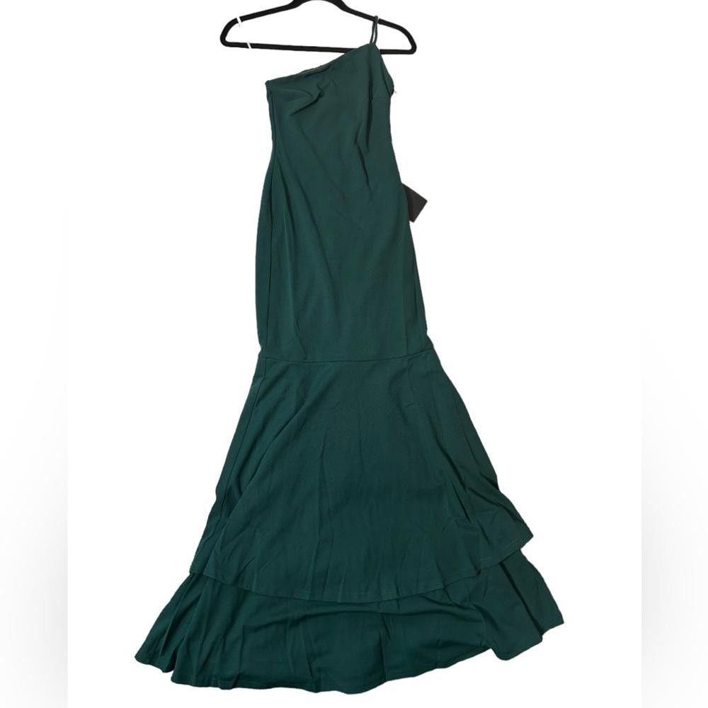 Lulus Lulus l NWT Vivid Emerald Green One-Shoulder Mermaid Gown XS Size XS / US 0-2 / IT 36-38 - 2 Thumbnail