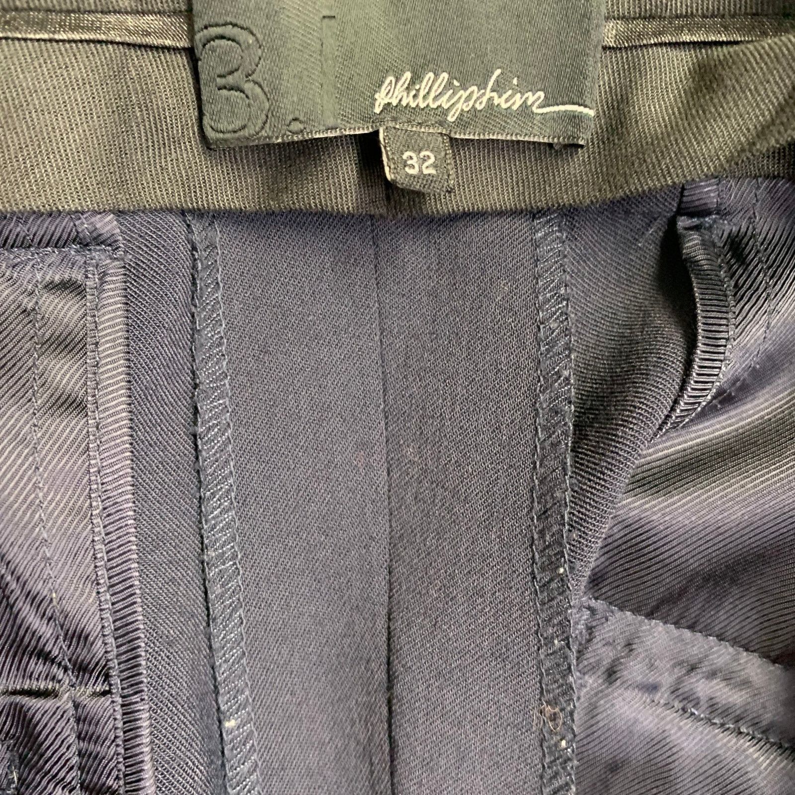 3.1 Phillip Lim 3.1 PHILLIP LIM Navy Twill Viscose Contrast Trim Dress Pants Size 34R - 7 Thumbnail