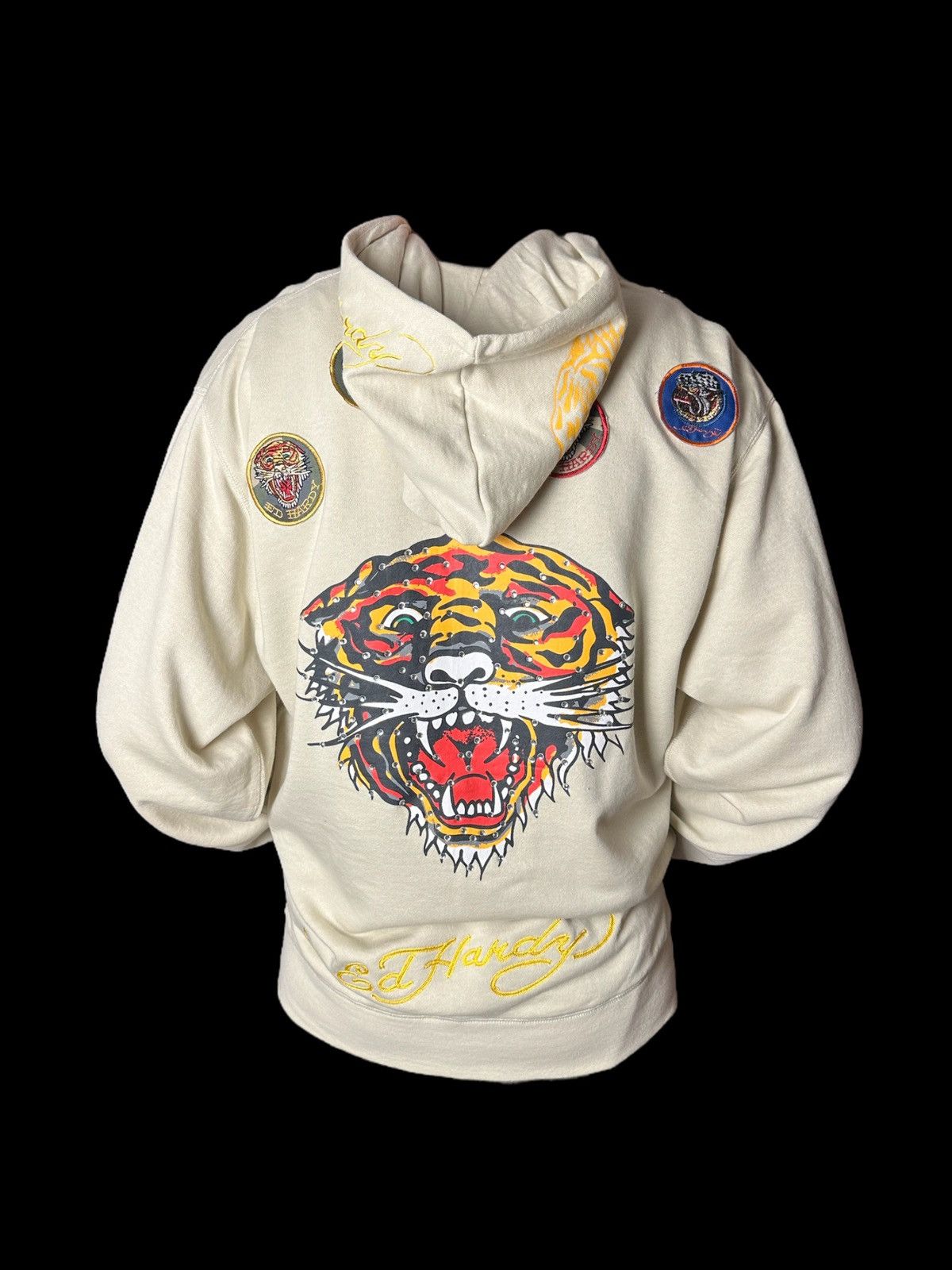 Ed Hardy by Christian Audigier zip hoodie big logo tiger 2XL