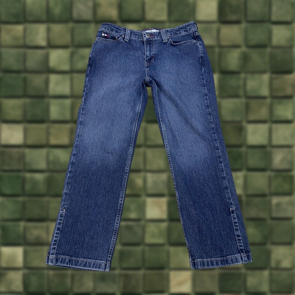 Tommy Hilfiger VINTAGE Tommy Hilfiger Jeans Women Crop Straight 90s 2000s Size 4 Blue 28x25 Rise Mid Hosiery? Size 27" / US 4 / IT 40 - 1 Thumbnail
