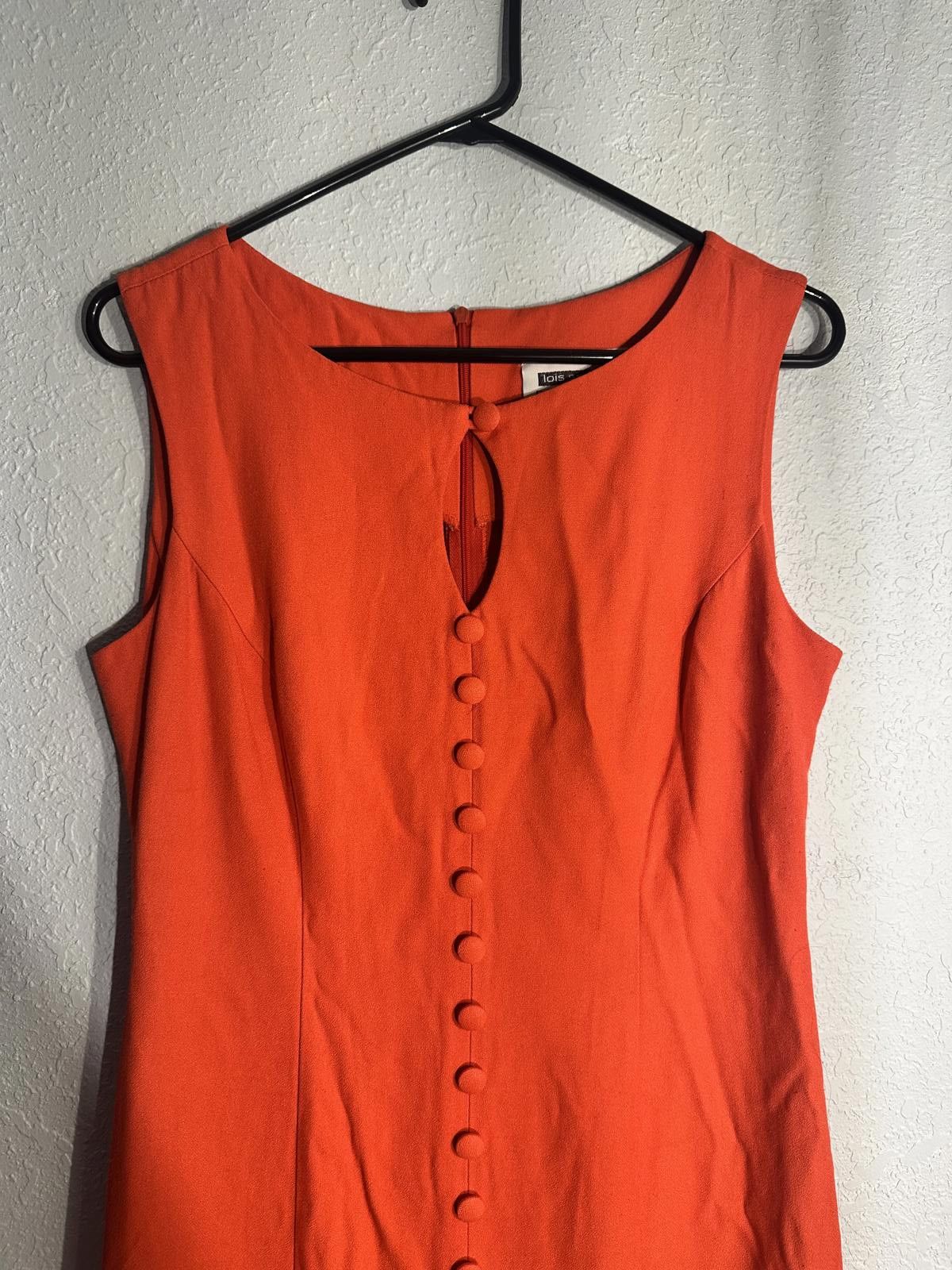 Designer VINTAGE Dani Max Orange Button-Up Maxi Dress Size M / US 6-8 / IT 42-44 - 2 Thumbnail