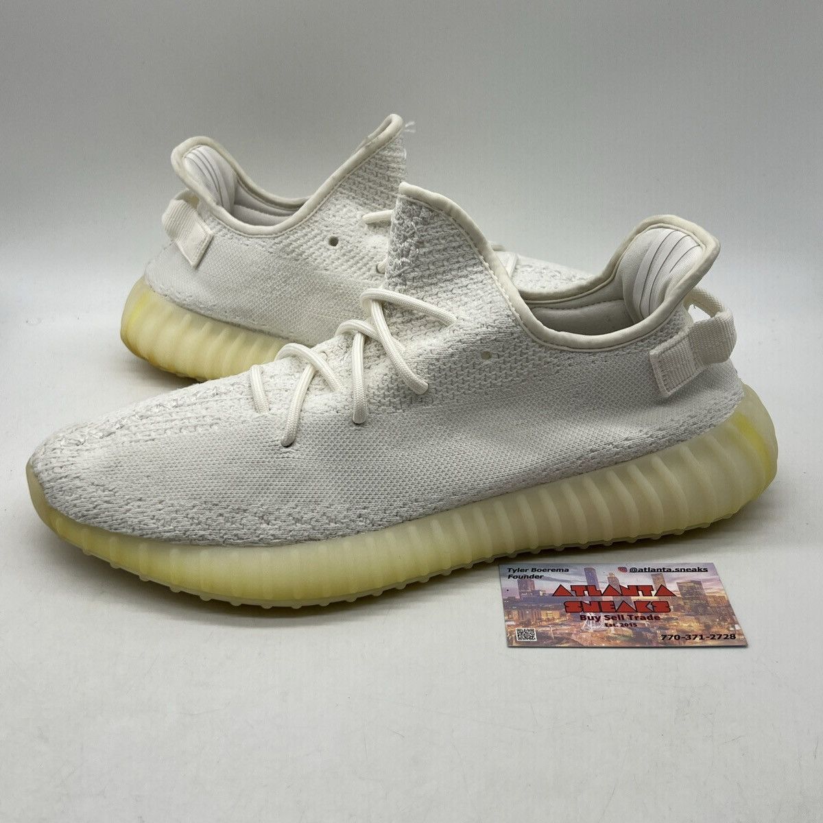 Adidas Yeezy boost 350 cream white triple white Size US 12 / EU 45 - 1 Thumbnail