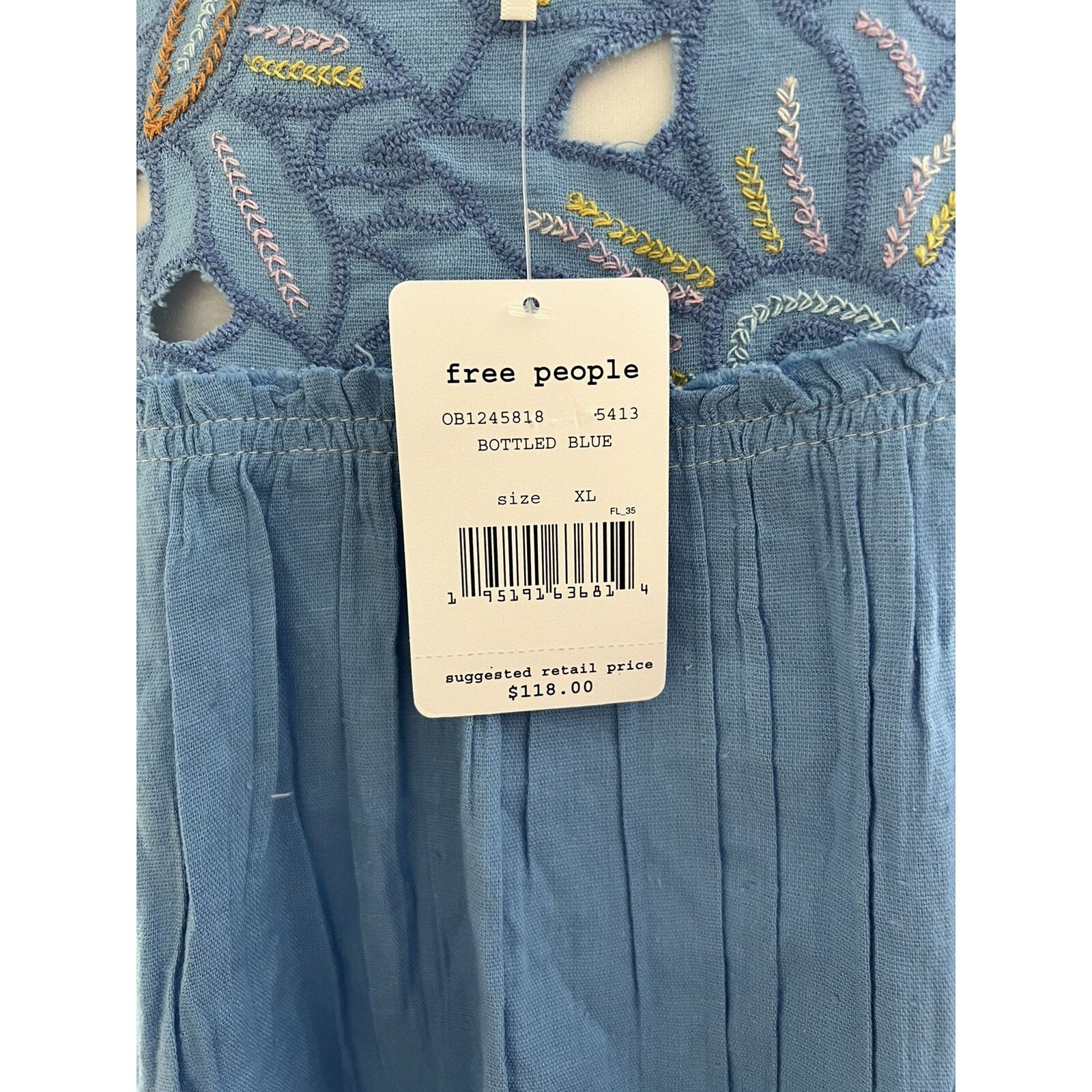 Free People NWT Free people Hailey Embroidered Flutter Ruffles A003038 Size XL / US 12-14 / IT 48-50 - 10 Thumbnail