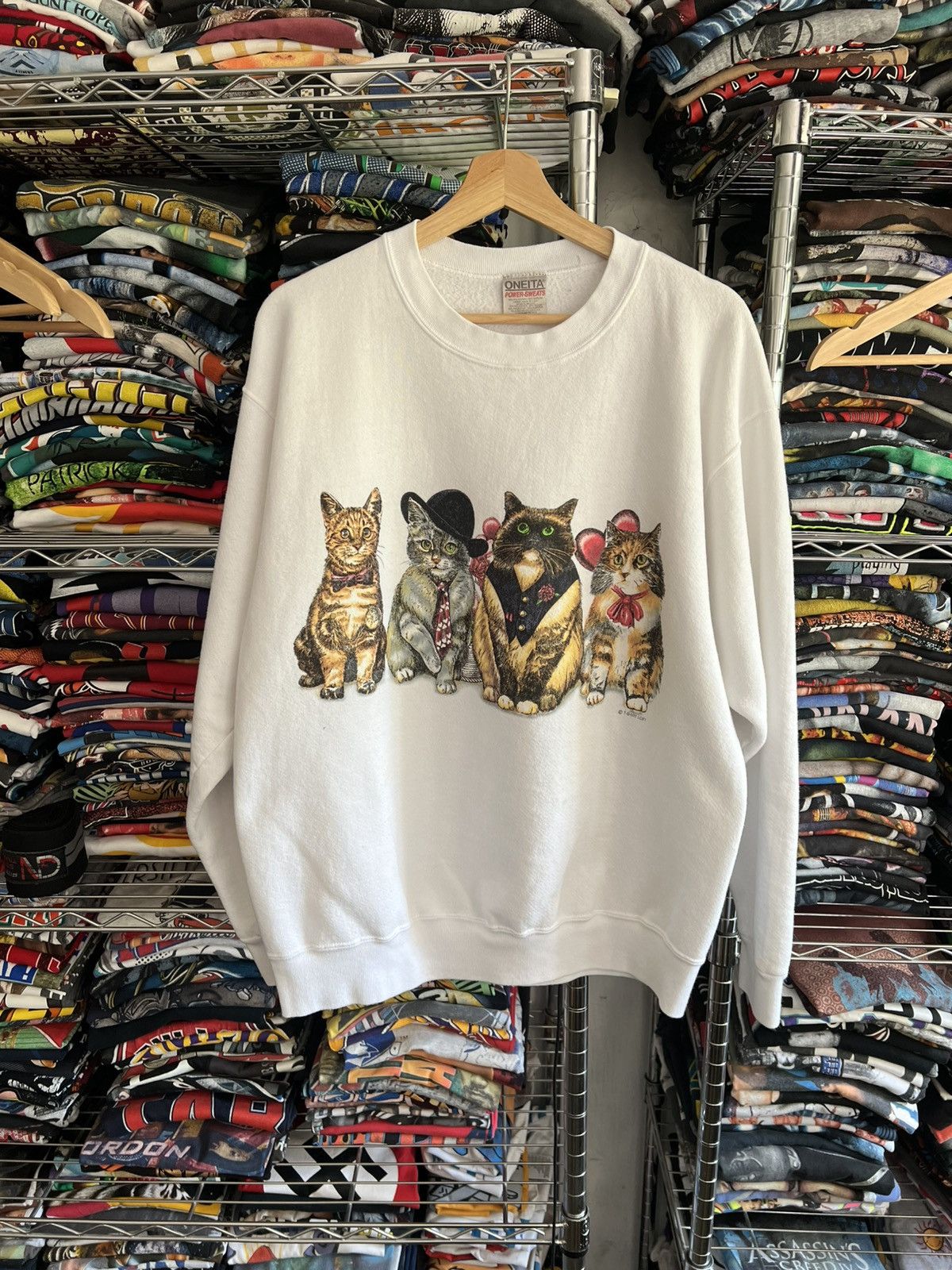 Arts & Science 90 Cats Valentines Love T-Shirt Loft Animal Granny Crewneck Size US L / EU 52-54 / 3 - 1 Thumbnail