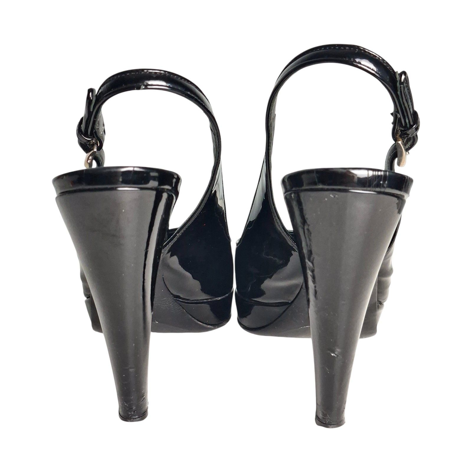 Prada Prada Patent Leather Slingback Platform Pumps Embroidered Size US 9.5 / IT 39.5 - 11 Thumbnail