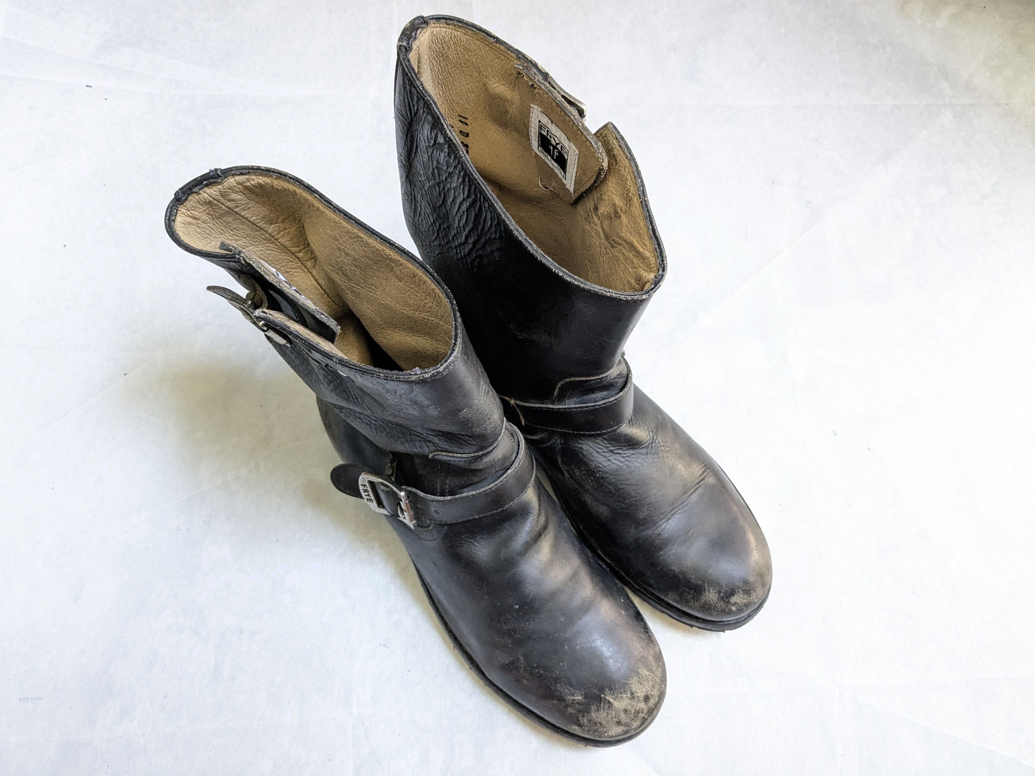 Frye Frye Engineer Black Leather 11 D Leather Buckle Size US 11 / EU 44 - 2 Thumbnail
