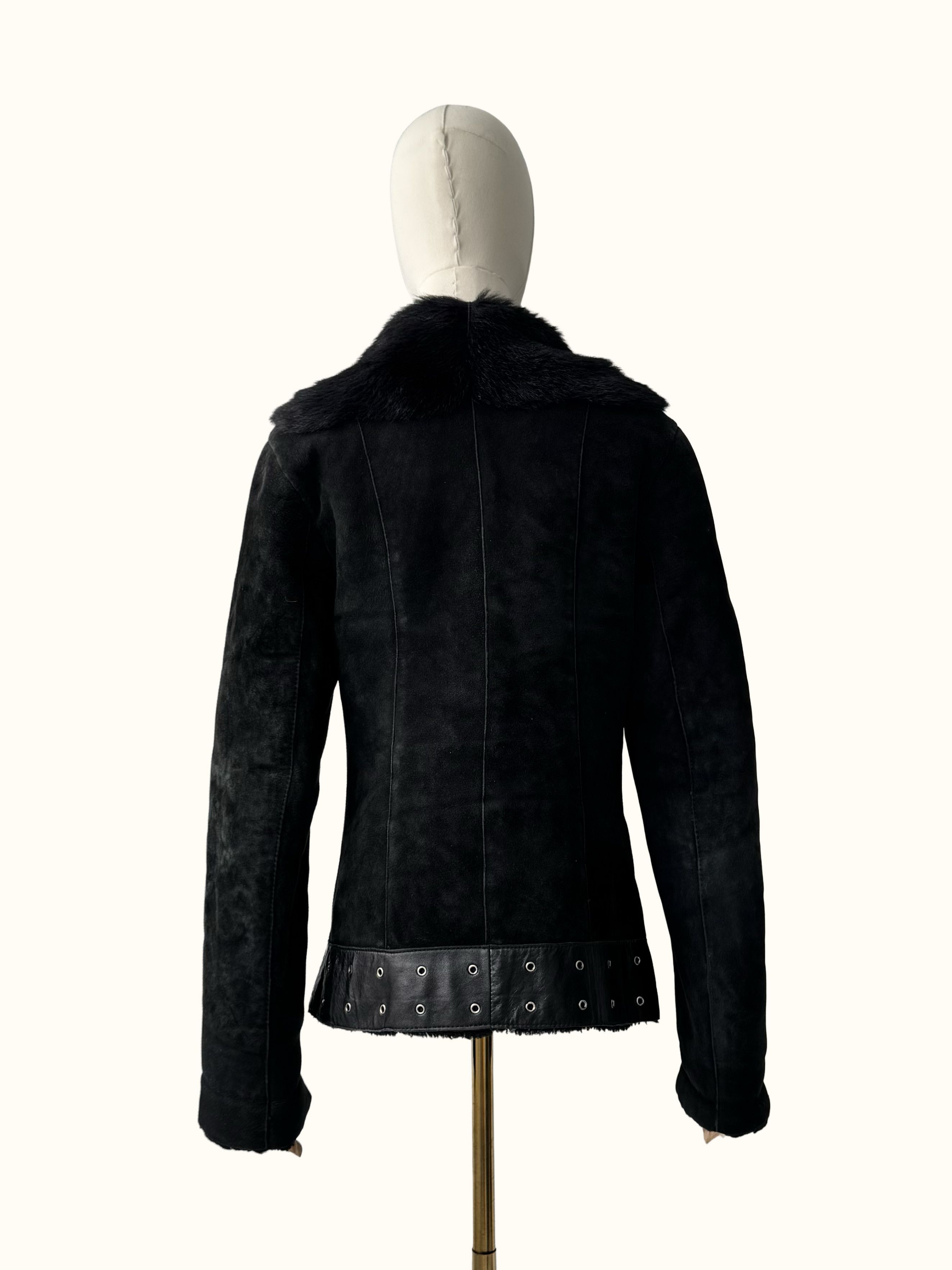 Vintage Vintage Real Sheepskin Cropped Jacket With Straps(B409)E2D15 Size S / US 4 / IT 40 - 4 Thumbnail