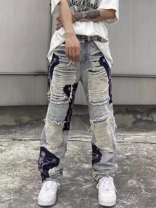 Japanese Brand × Jean Street hip hop grunge raw edge jeans Size US 32 / EU 48 - 2 Thumbnail