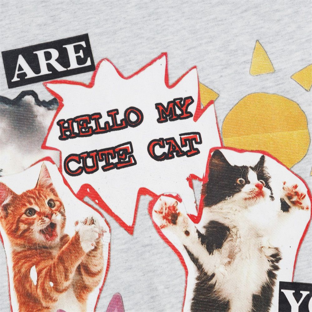 Japanese Brand Men's Hip-Hop Loose-Fit Casual T-Shirt with Kitten Print Size US M / EU 48-50 / 2 - 4 Thumbnail