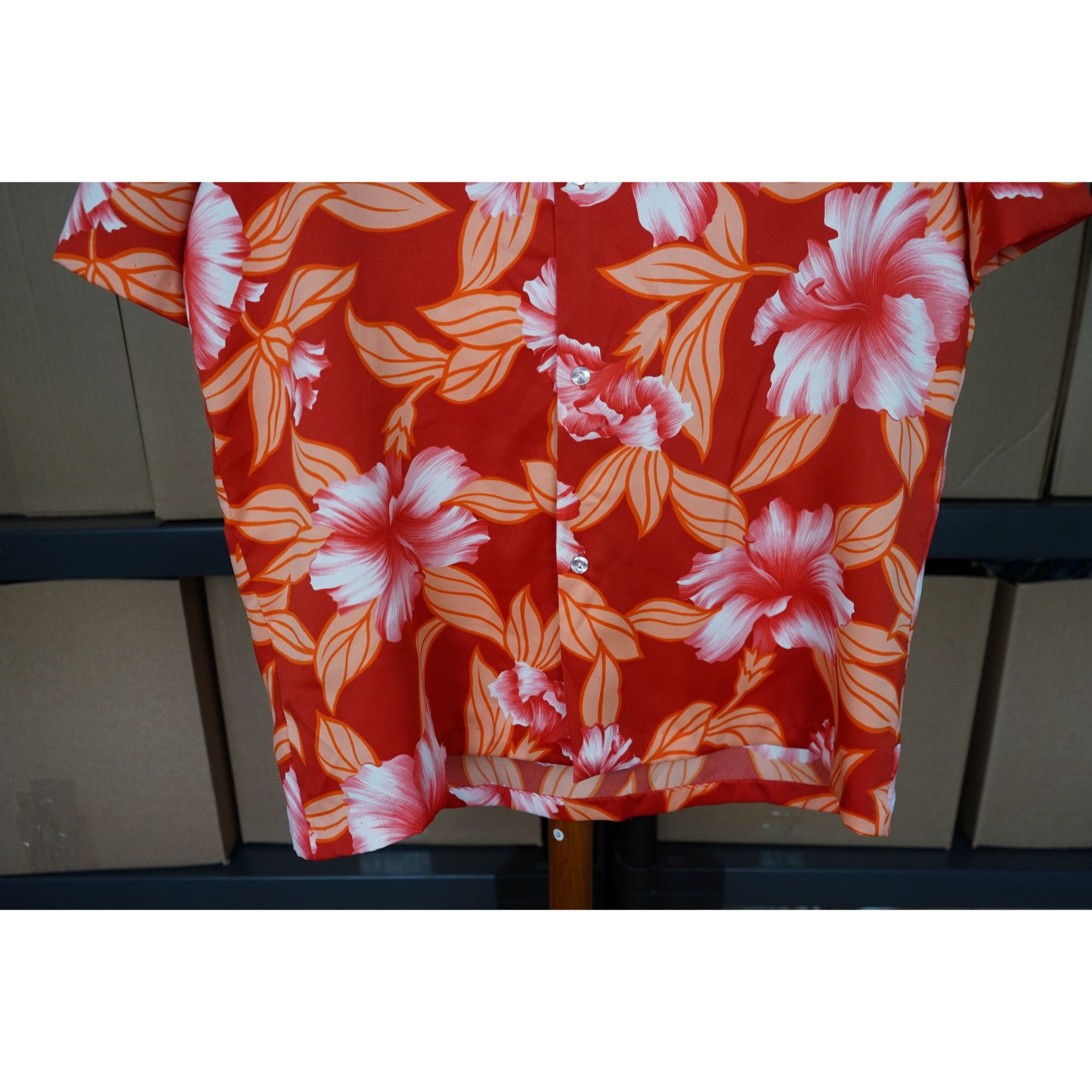 Other 90s Pomare Hawaii Red/Orange Men's L Hawaiian Shirt #363 Size US L / EU 52-54 / 3 - 4 Thumbnail