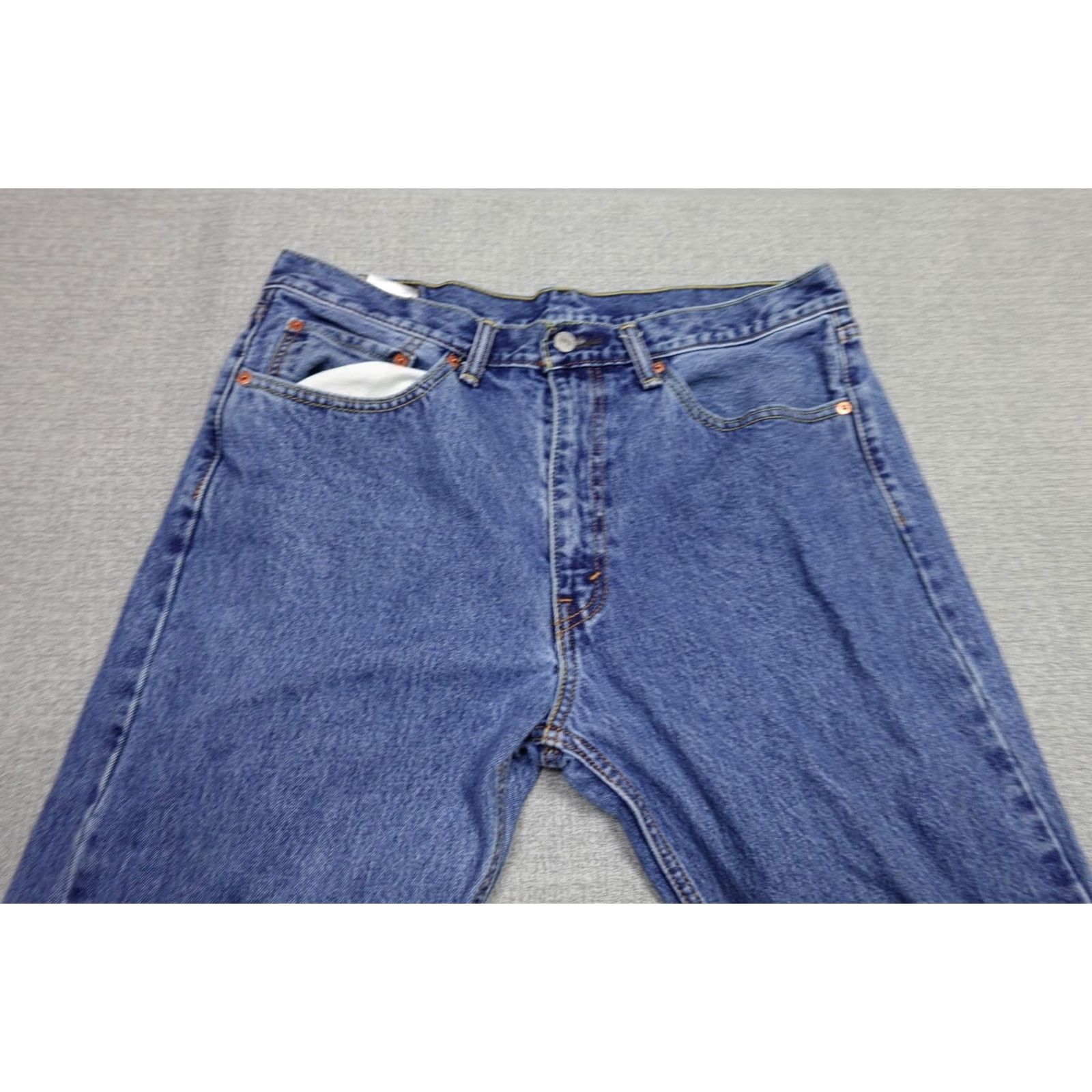 Levi's Levi's 505 Jeans Mens 36x30 Blue Regular Fit Dark Wash Rancher Western Cowboy Jeans Size US 36 / EU 52 - 2 Thumbnail